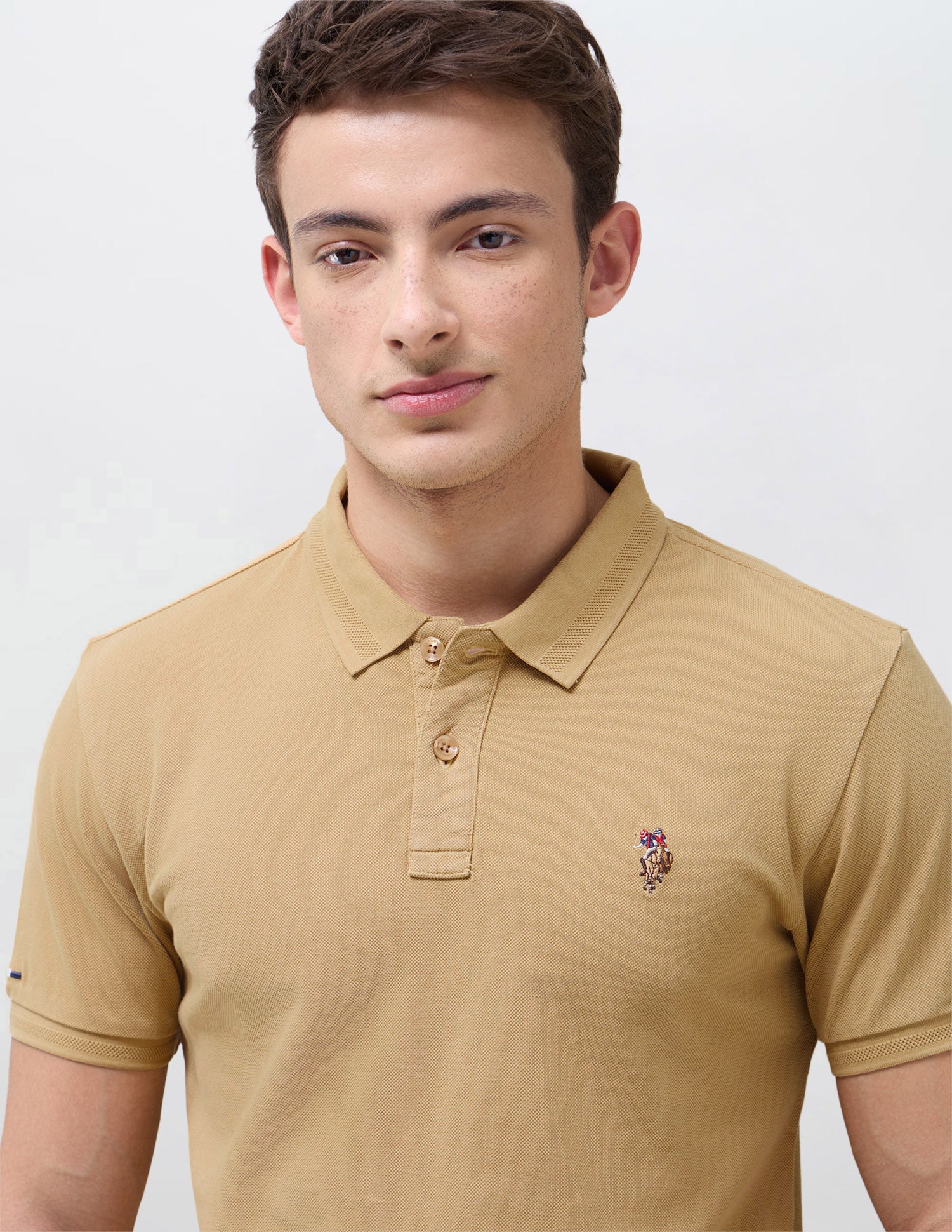 Solid Slim Fit Polo Shirt Mustard - U.S. Polo Assn. India | Large