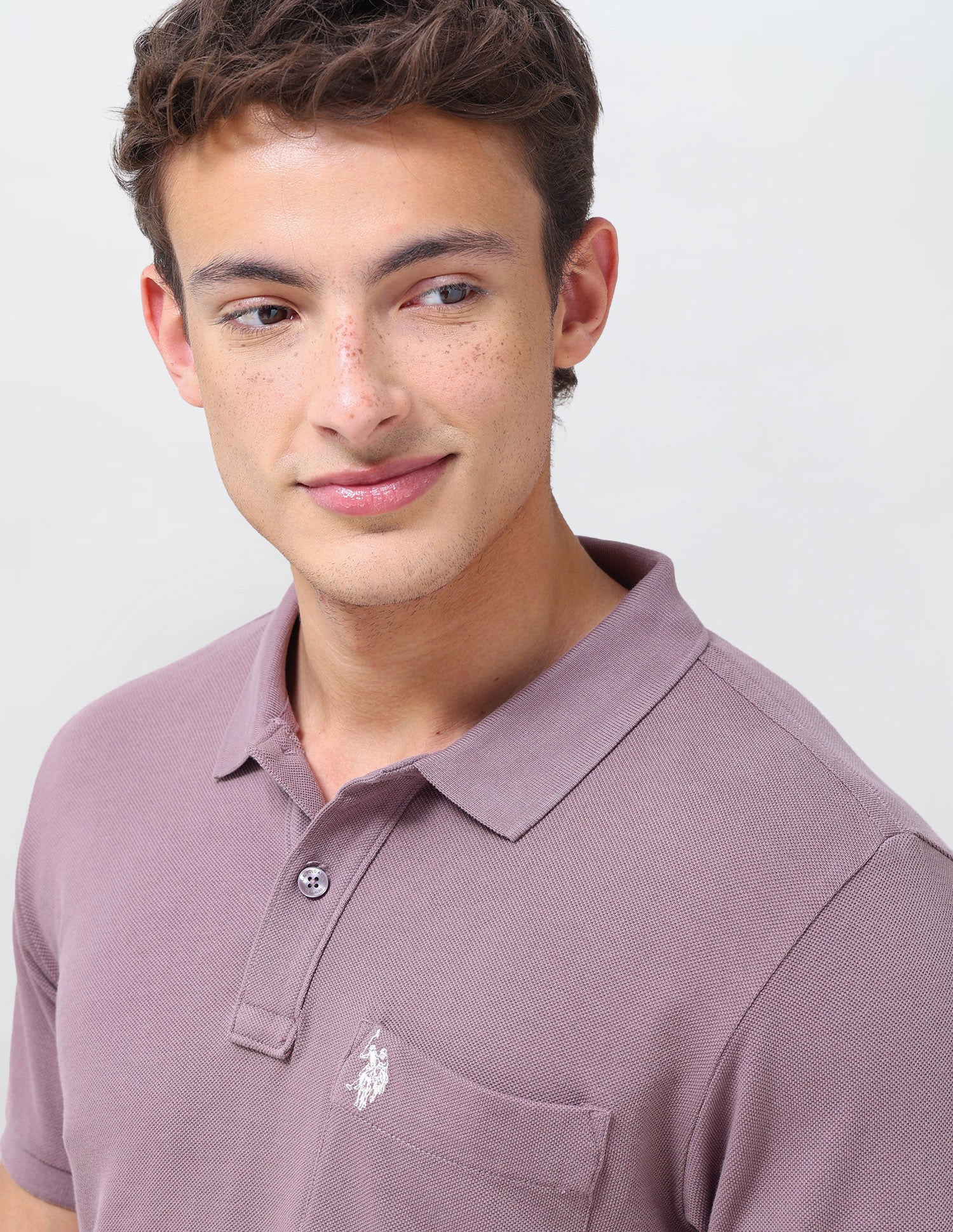 Solid Slim Fit Polo Shirt Dark Pink - U.S. Polo Assn. India | Large