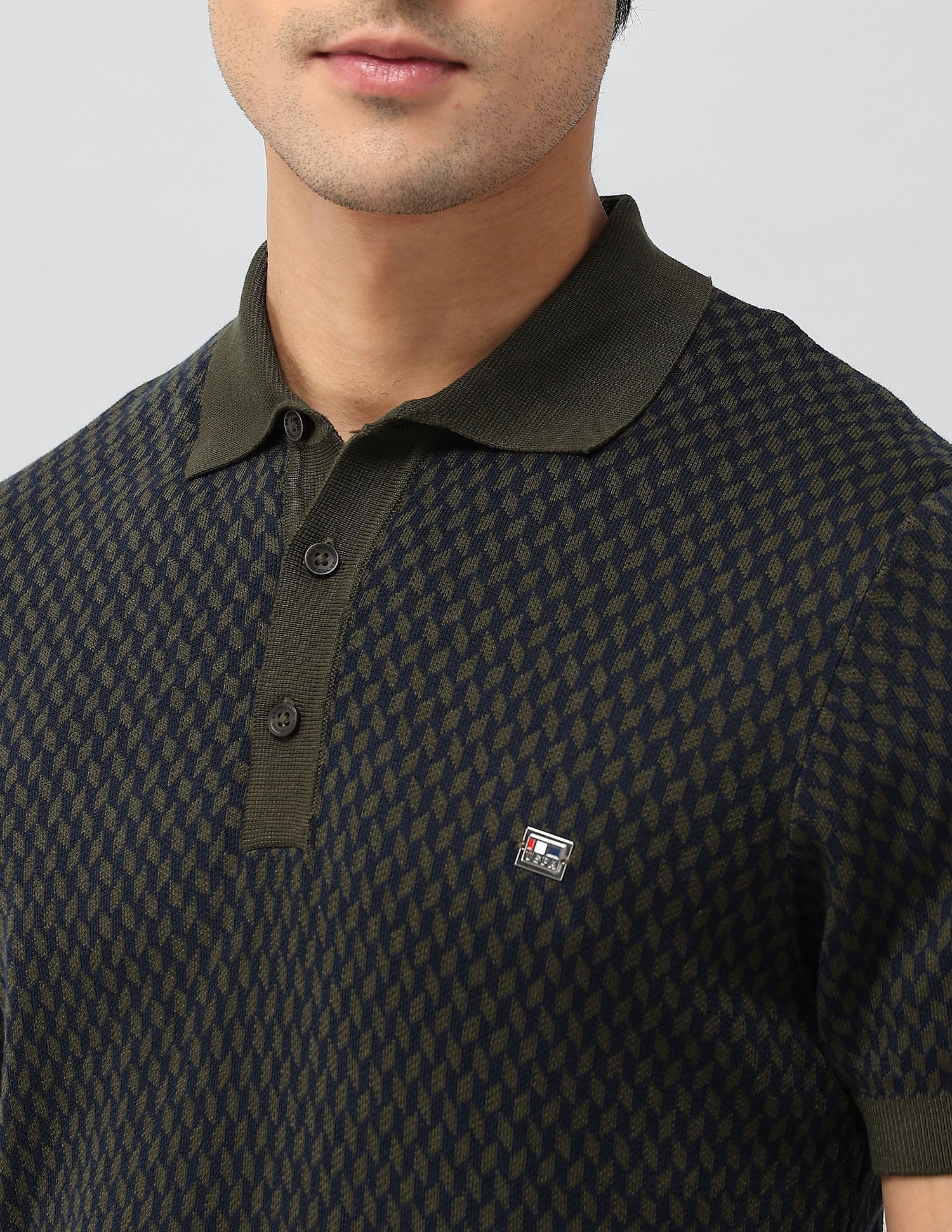 Geometric Patterned Knit T-Shirt Light Green - U.S. POLO ASSN. | Large