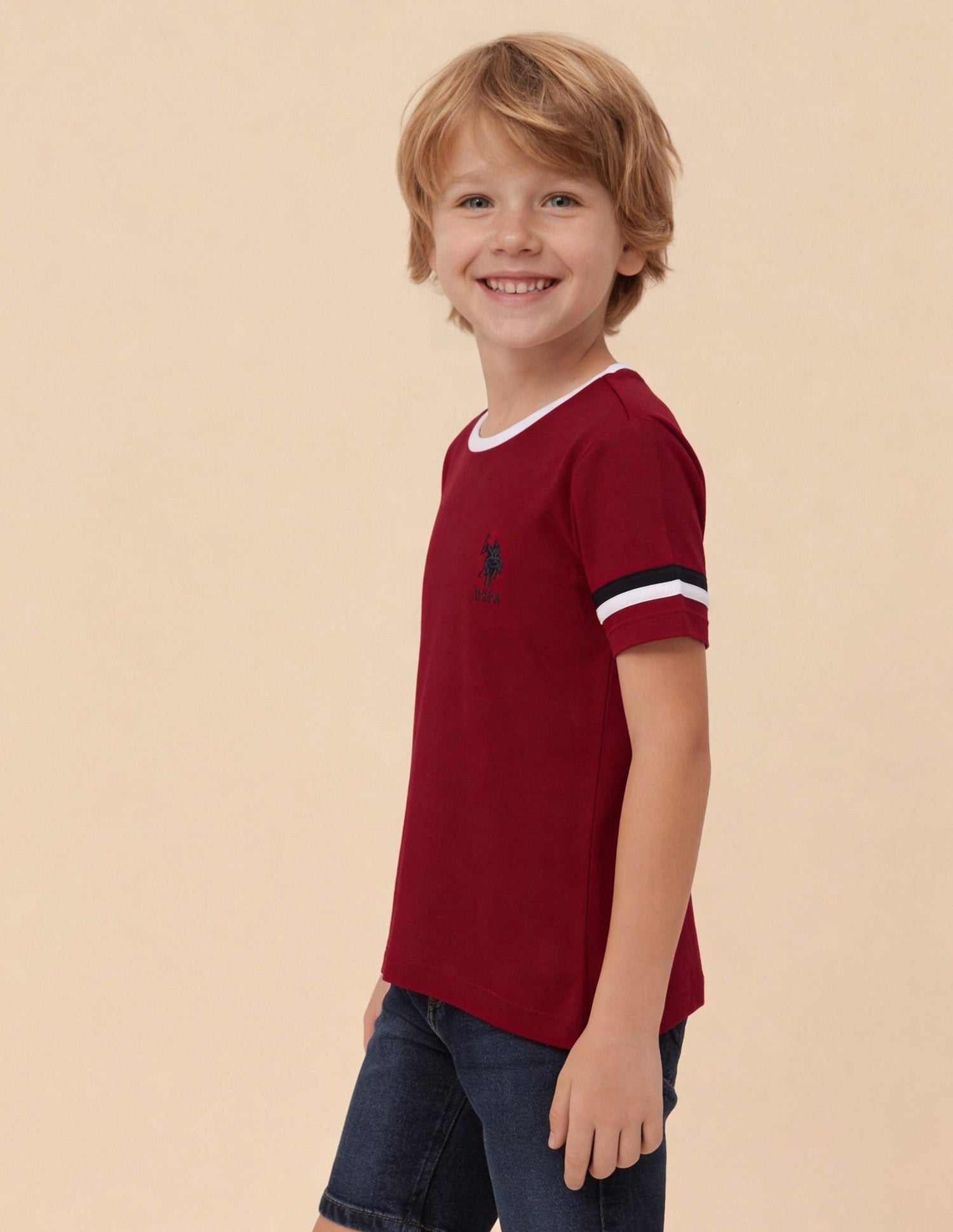 Horizontal Striped And Solid Regular Fit T-Shirt - Pack Of 2 Assorted - U.S. Polo Assn. India | Large