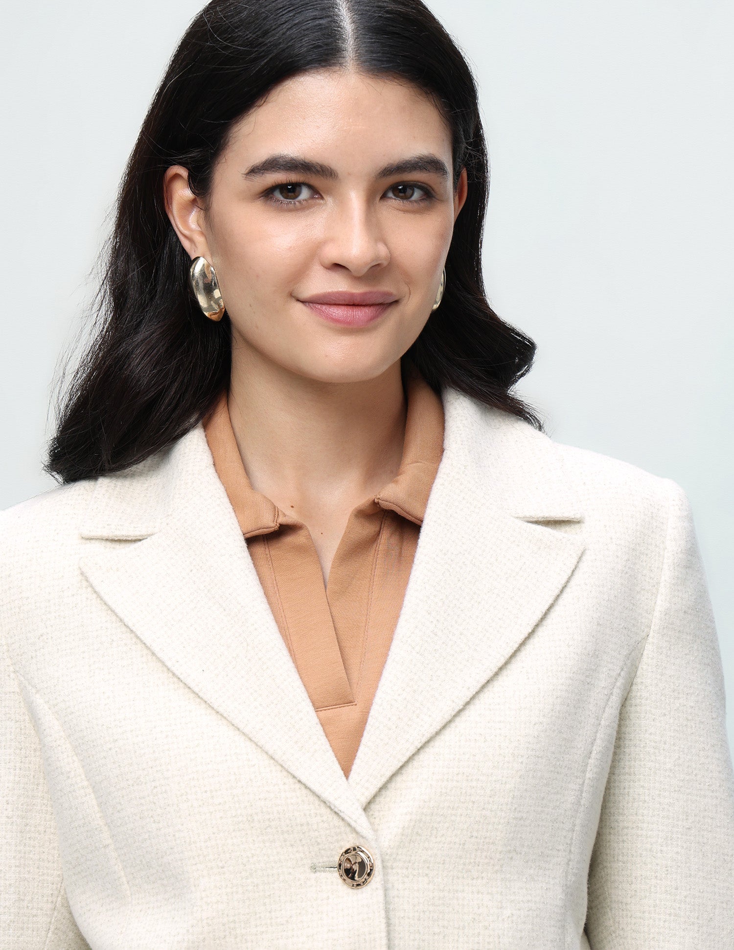 Solid Cropped Blazer Jacket Off-White - U.S. Polo Assn. India | Large