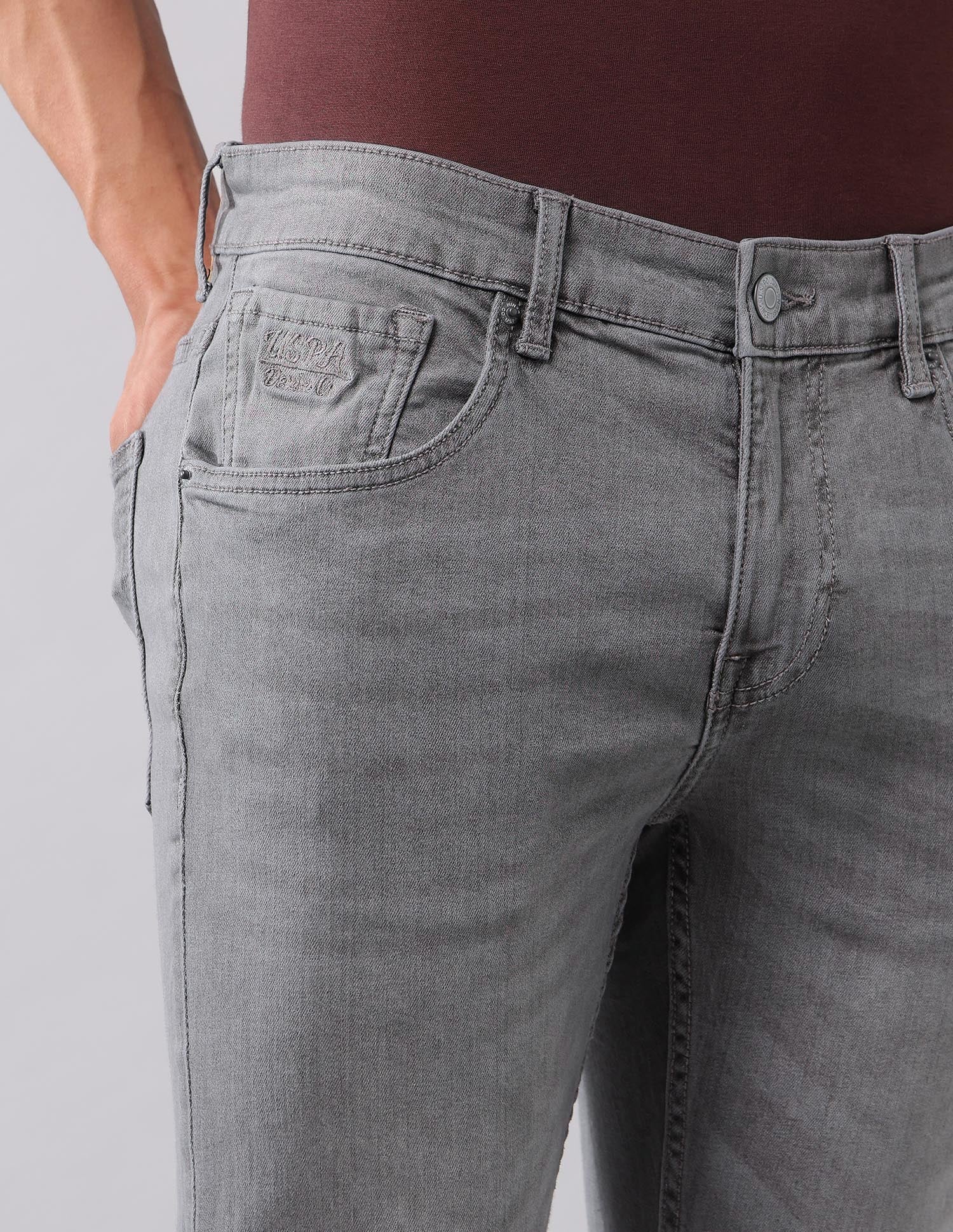 Brandon Slim Tapered Fit Grey Jeans Grey - U.S. Polo Assn. India | Large