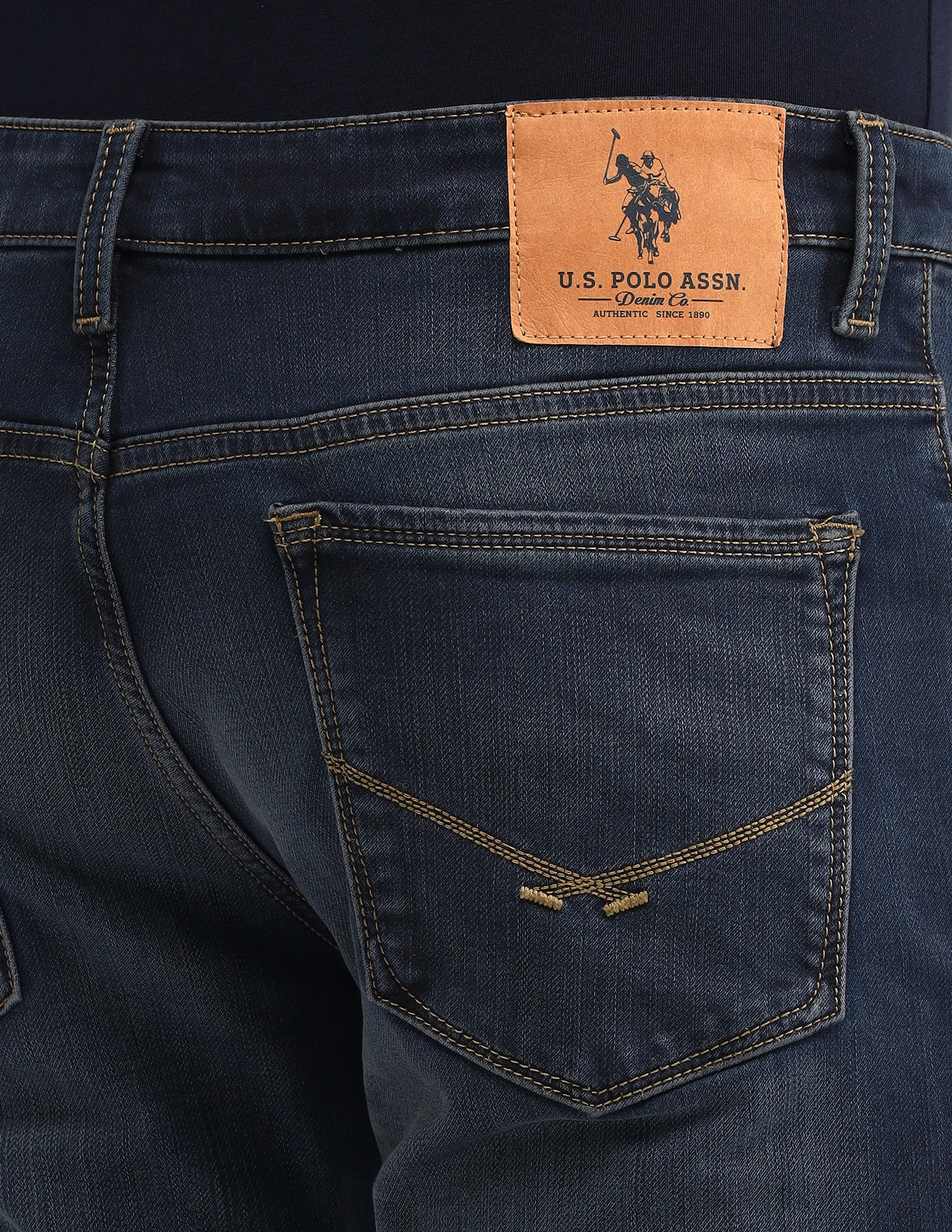 Brandon Slim Tapered Fit Mid Rise Jeans Blue - U.S. POLO ASSN. | Large