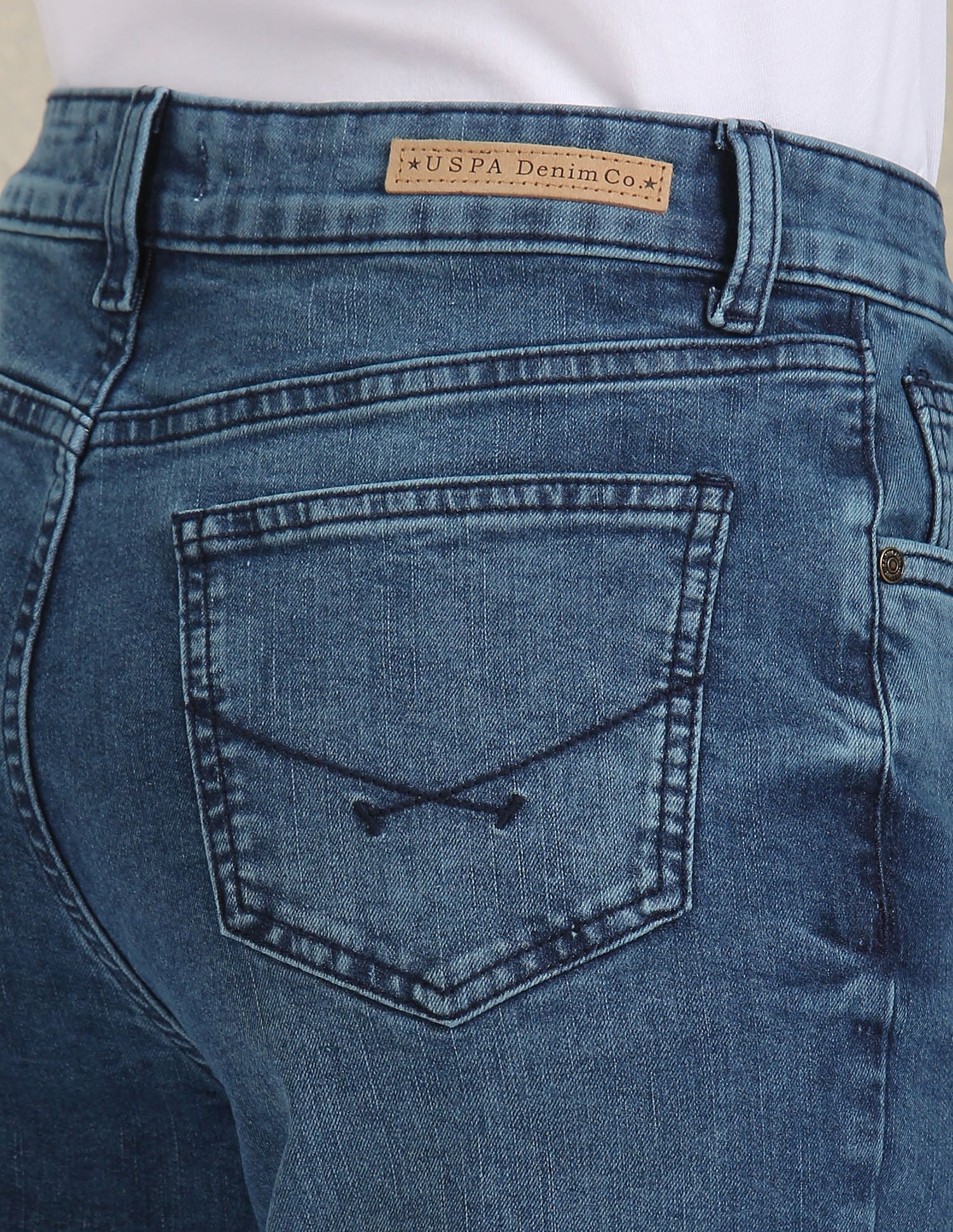 Straight Fit High Rise Jeans Blue - U.S. POLO ASSN. | Large