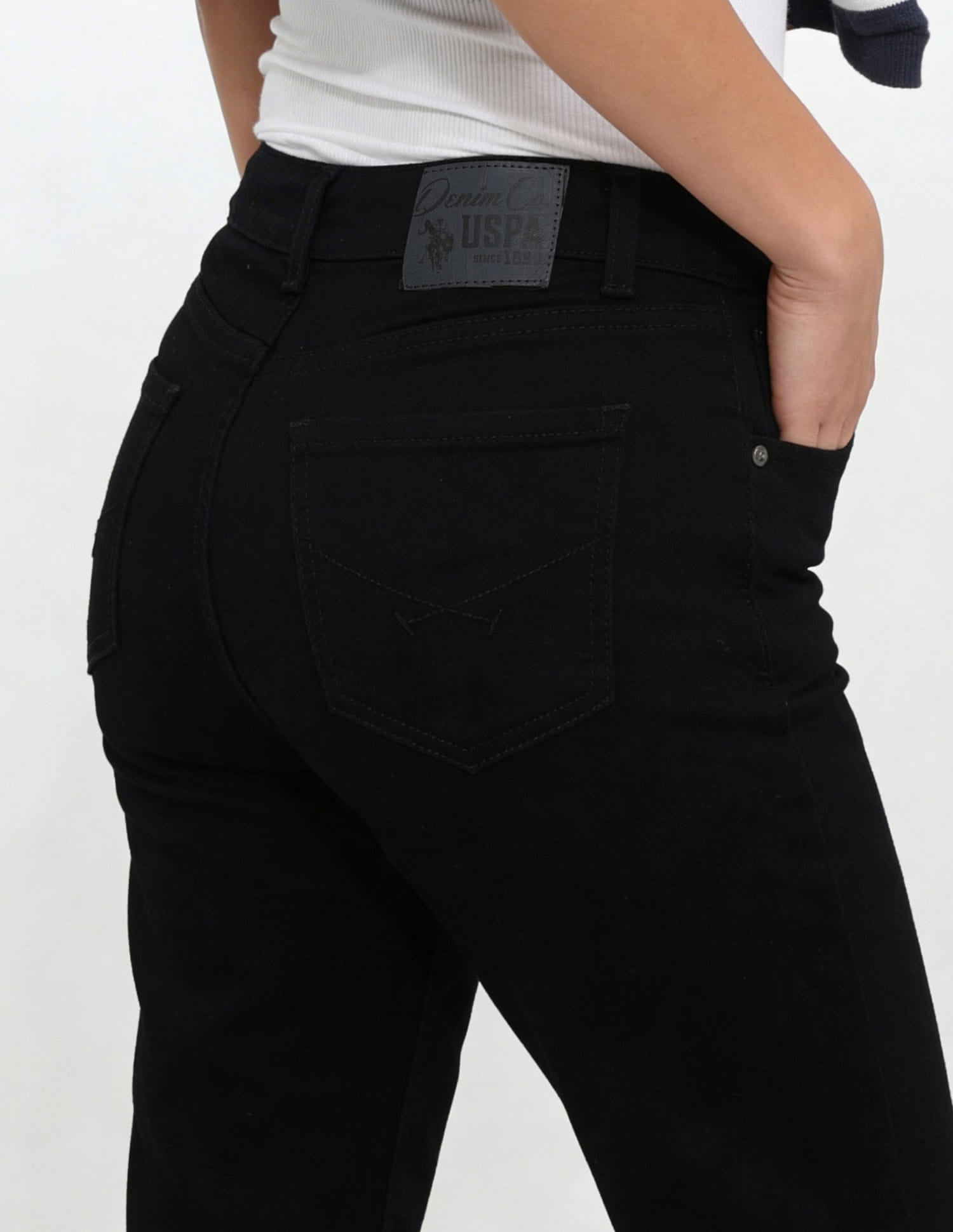 High Rise Straight Fit Jeans Black - U.S. Polo Assn. India | Large