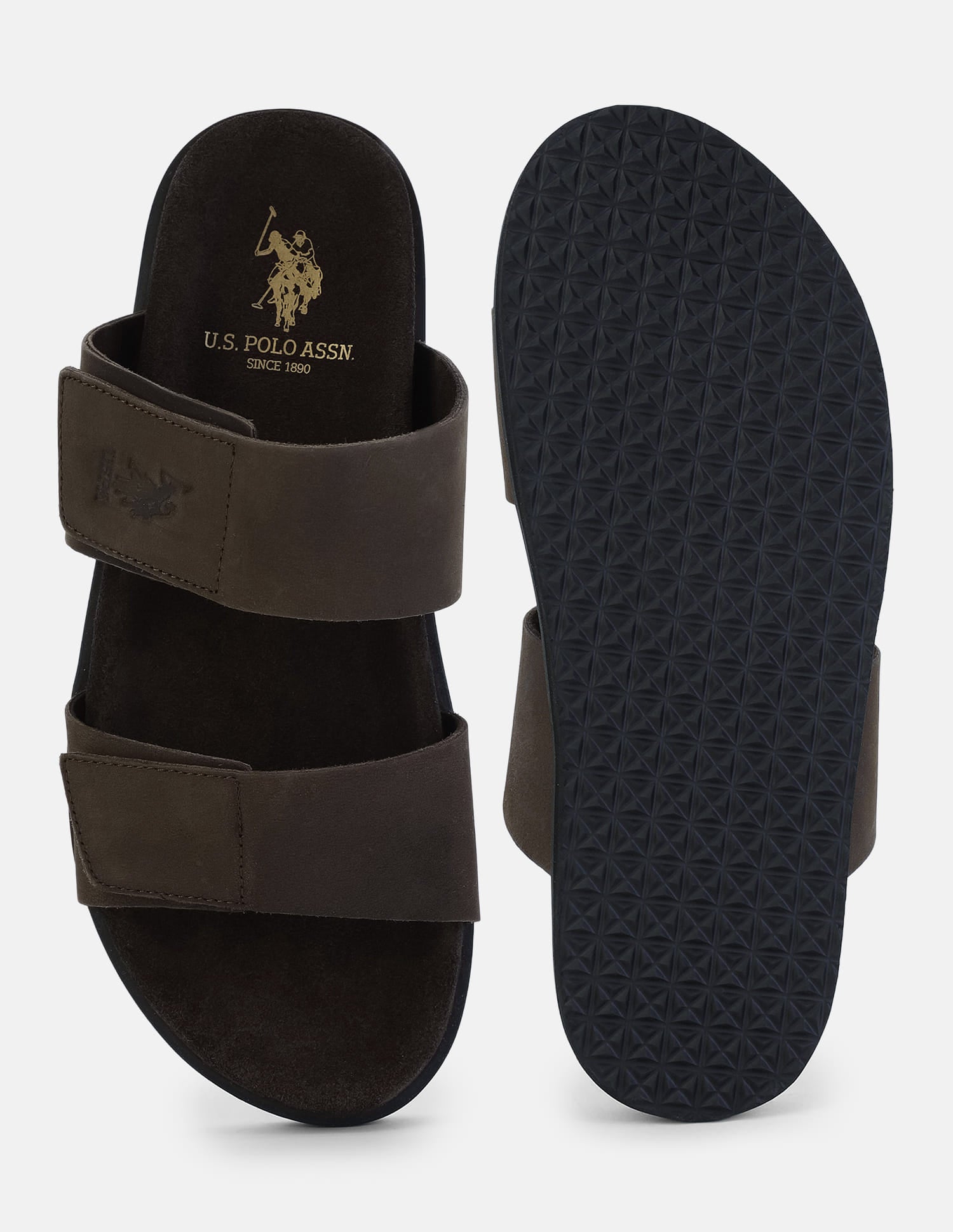 Griz 2.0 Velcro Slippers Dark Brown - U.S. Polo Assn. India | Large