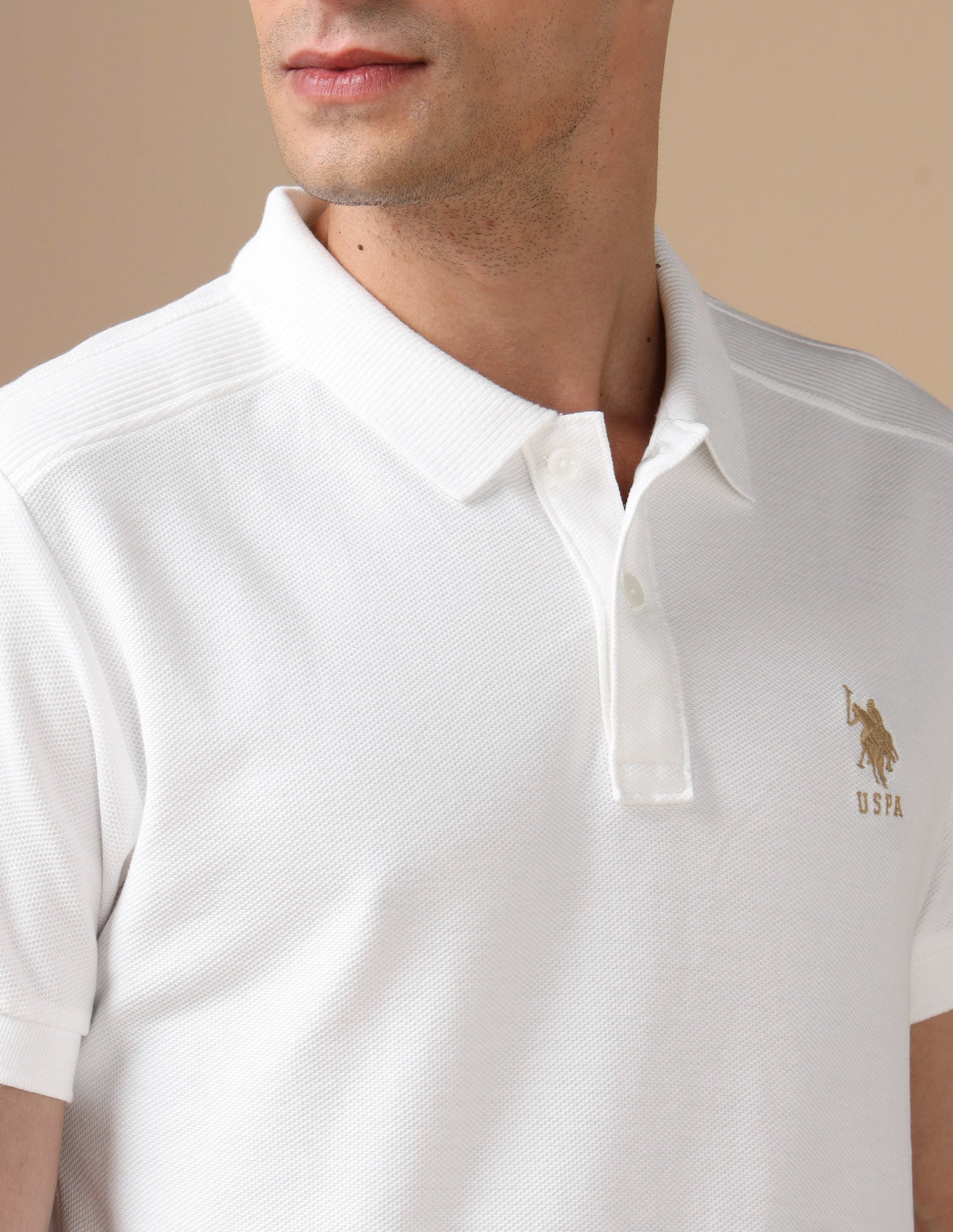 Pure Cotton Slim Fit Polo Shirt White - U.S. Polo Assn. India | Large