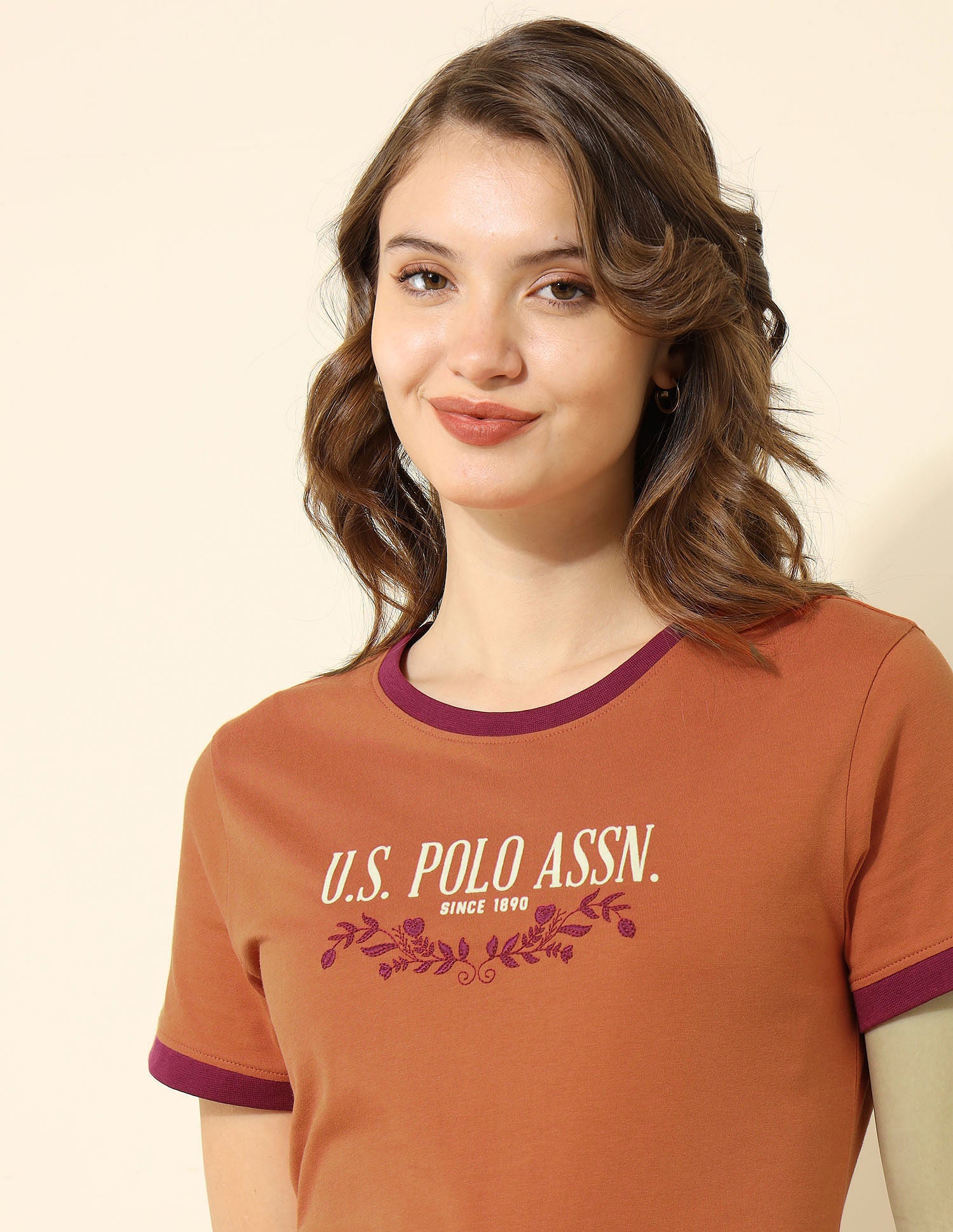 Regular Fit Brand Printed T-shirt Rust - U.S. Polo Assn. India | Large