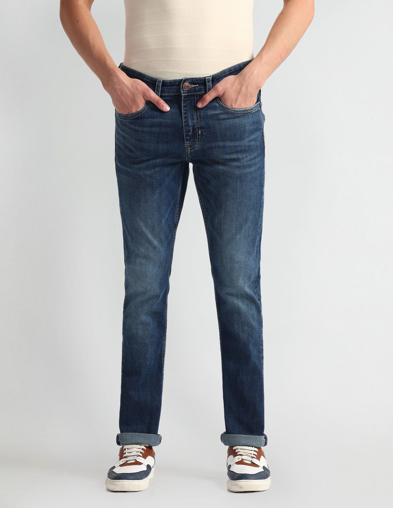 Brandon Slim Tapered Fit Blue Jeans Blue - U.S. Polo Assn. India | Large