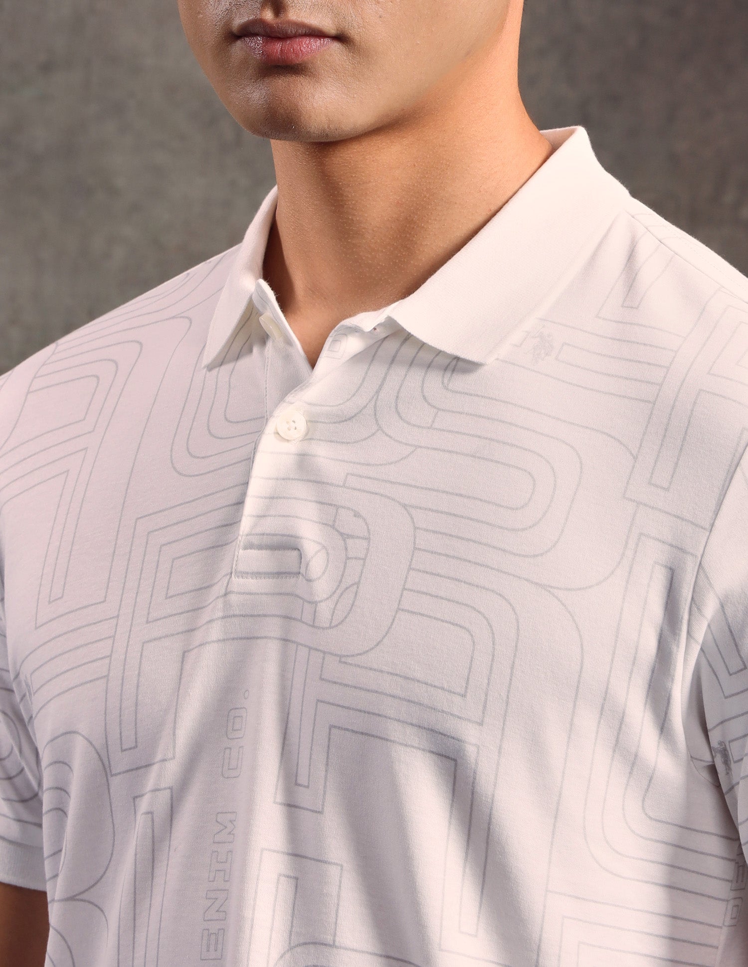 Typographic Printed Regular Fit Polo shirt White - U.S. POLO ASSN. | Large