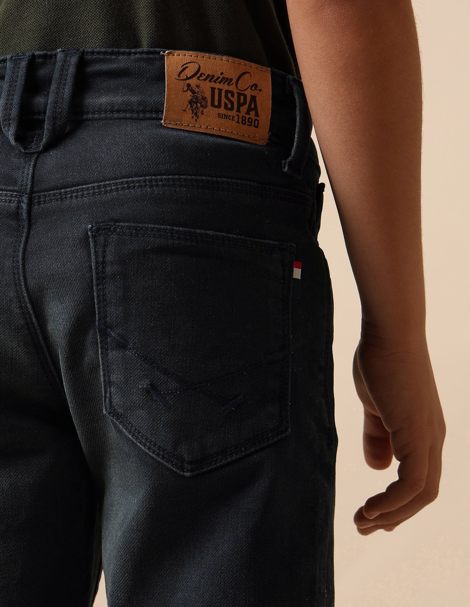 Boys Whiskered Slim Fit Jeans Dark Blue - U.S. POLO ASSN. | Large