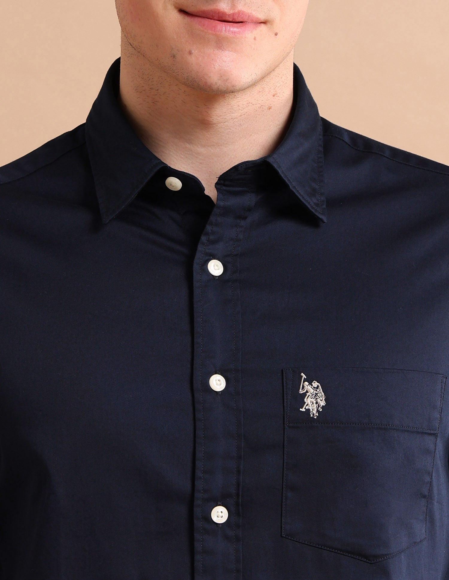 Tailored Satin Shirt Navy - U.S. POLO ASSN. | Large