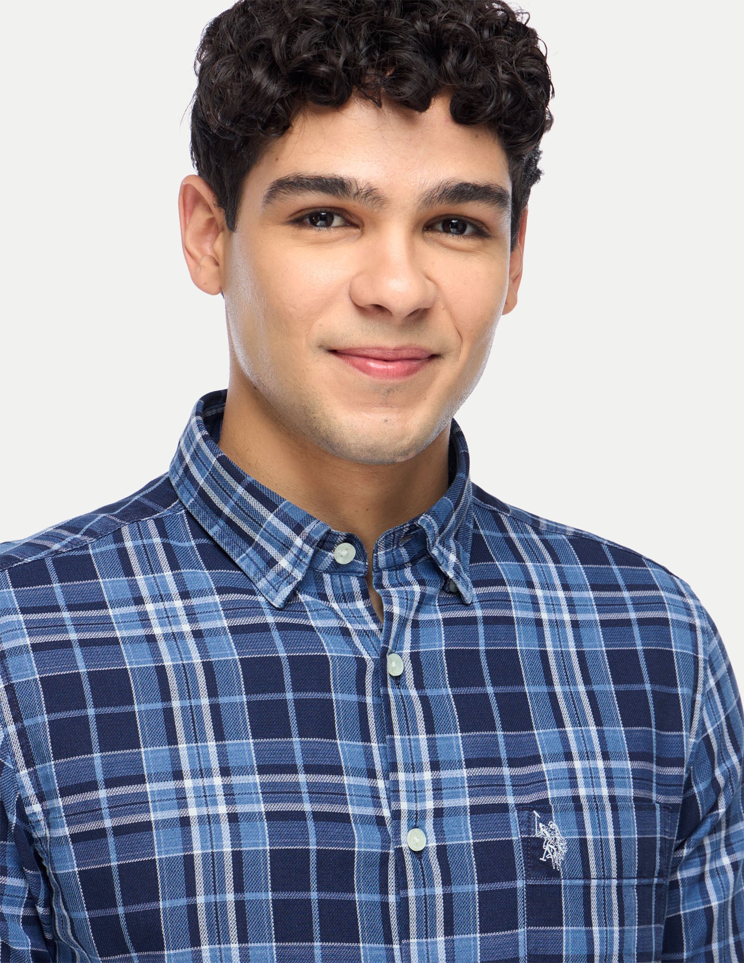 Tartan Checked Regular Fit Shirt Dark Indigo - U.S. Polo Assn. India | Large