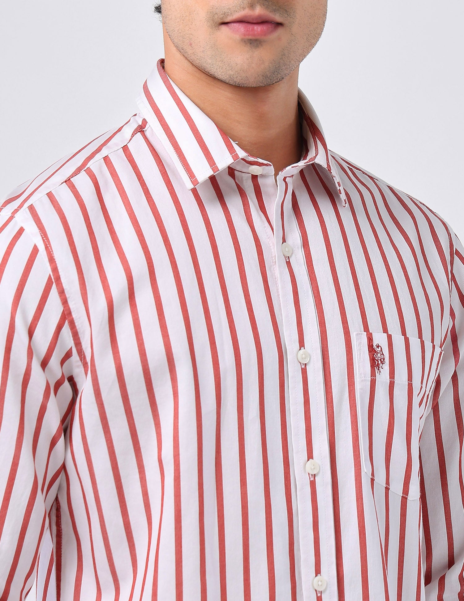 Vertical Striped 135Th Shirt Rust - U.S. POLO ASSN. | Large