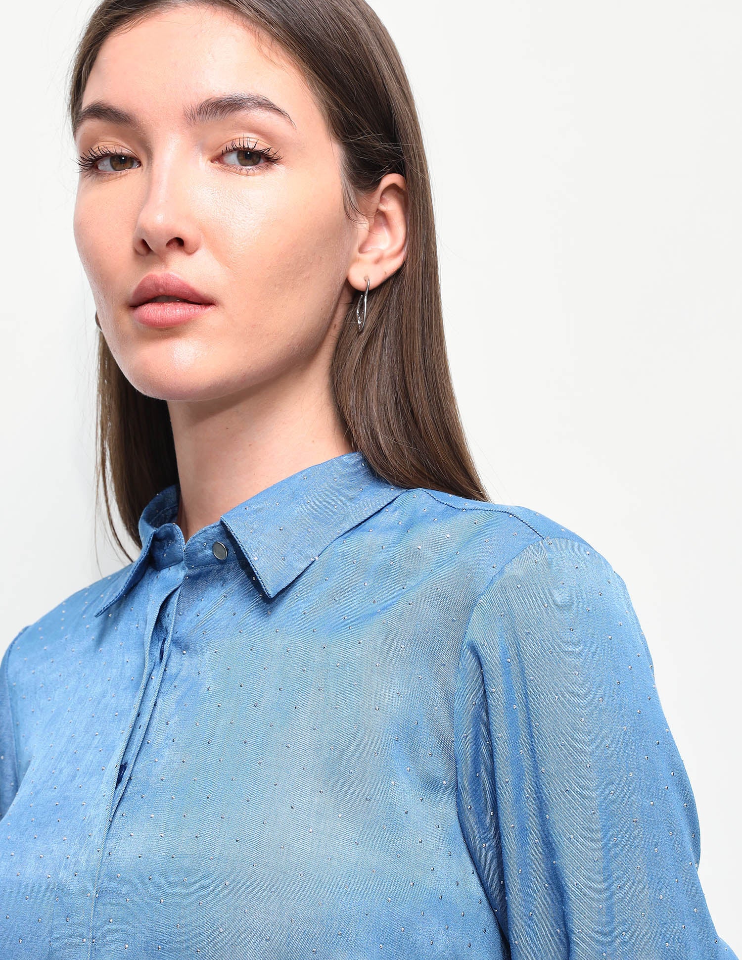 Stud Embellished Regular Fit Shirt Blue - U.S. Polo Assn. India | Large