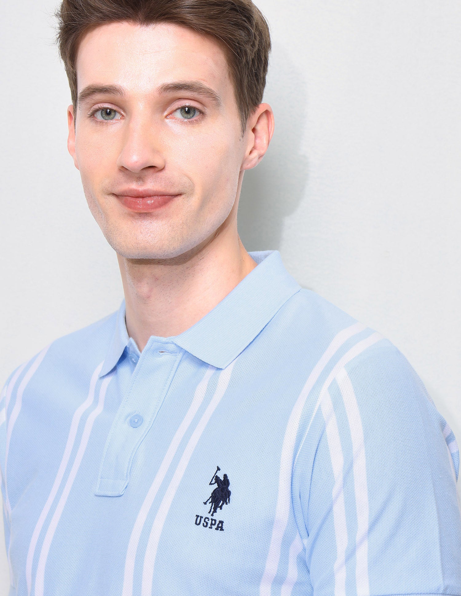 Vertical Striped Slim Fit Polo Shirt Blue - U.S. Polo Assn. India | Large