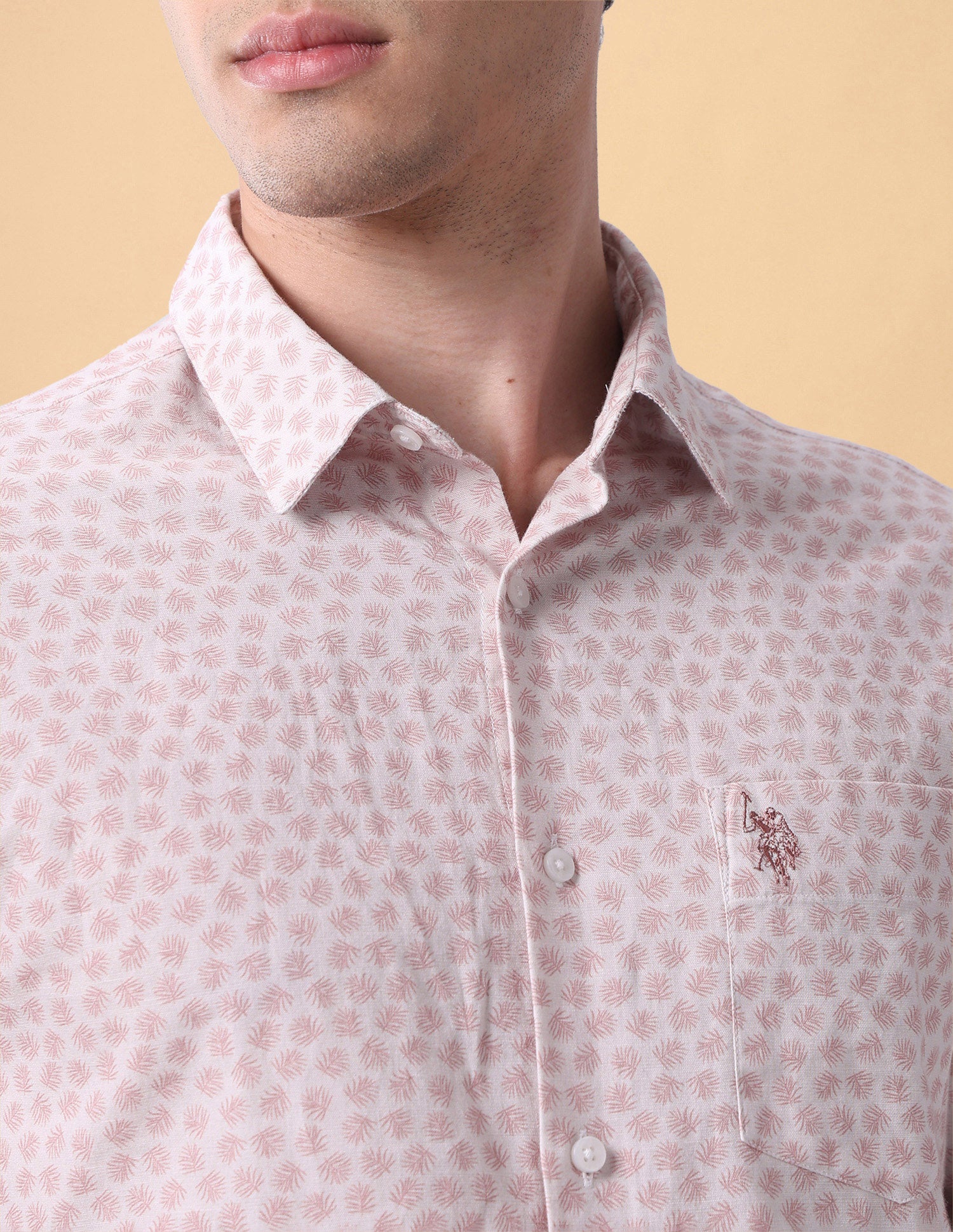 Pacho X Tropical Printed Regular Fit Shirt Pink - U.S. Polo Assn. India | Large