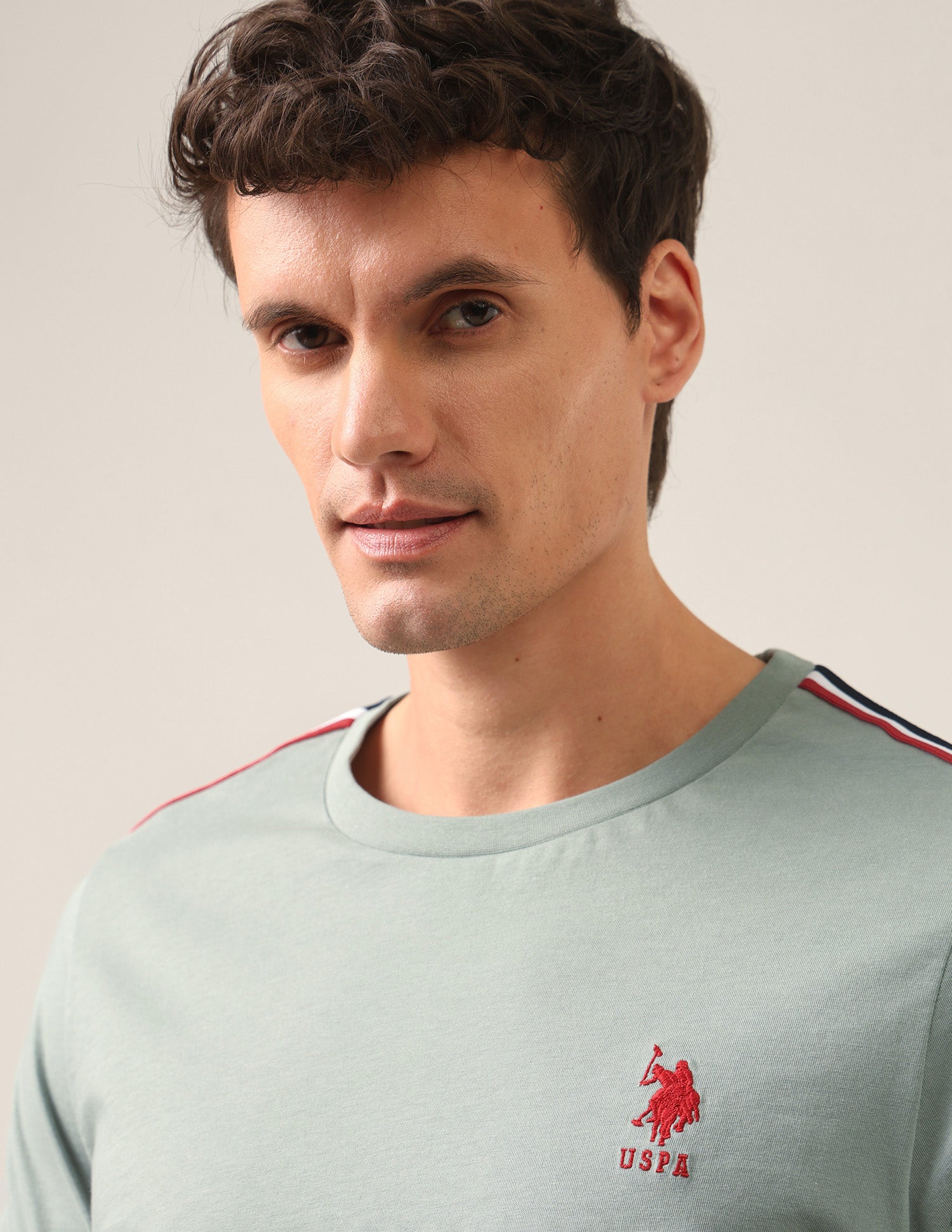 Solid Regular Fit T-Shirt Light Green - U.S. Polo Assn. India | Large