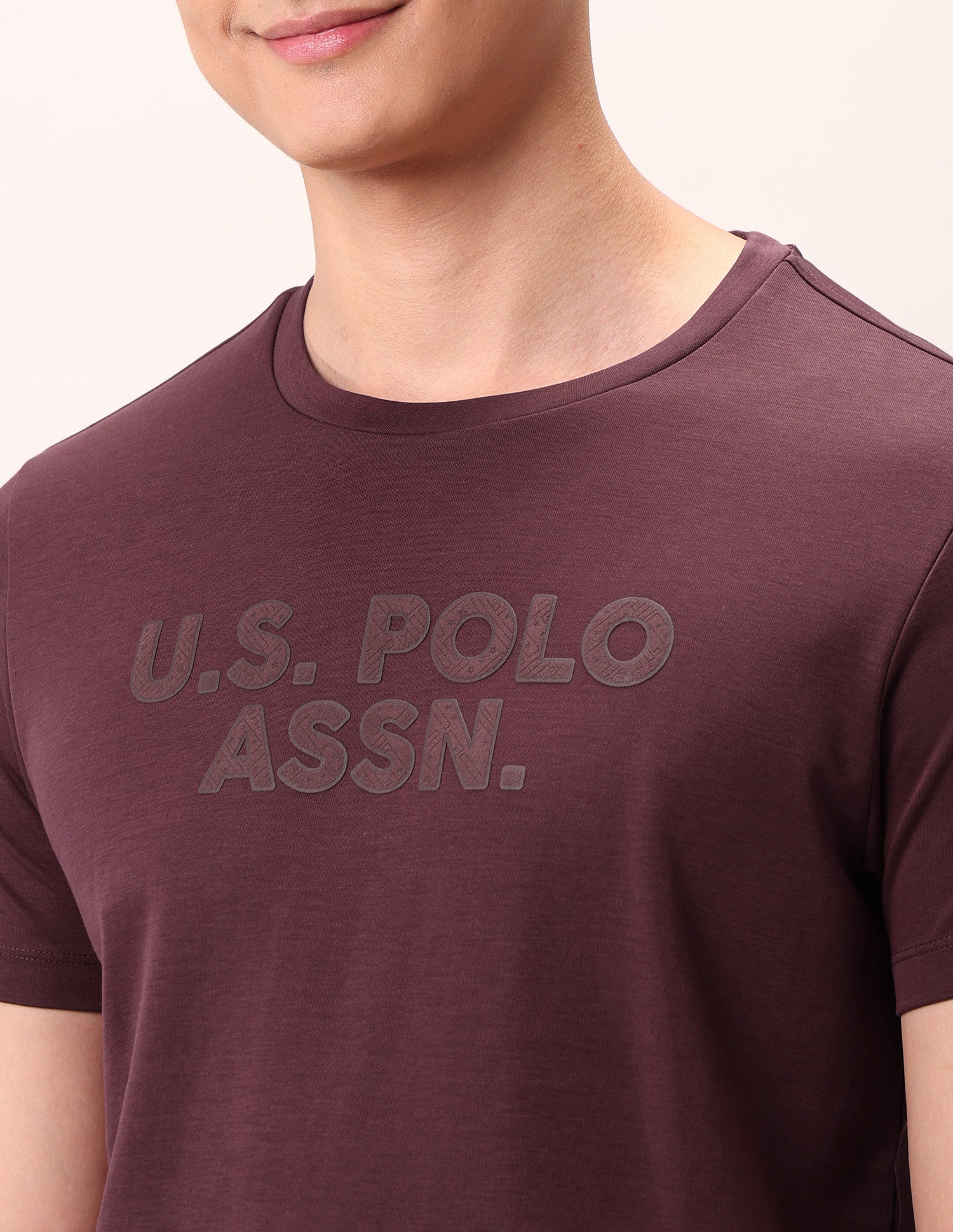 Brand Embossed Outdoor T-Shirt Maroon - U.S. Polo Assn. India | Large