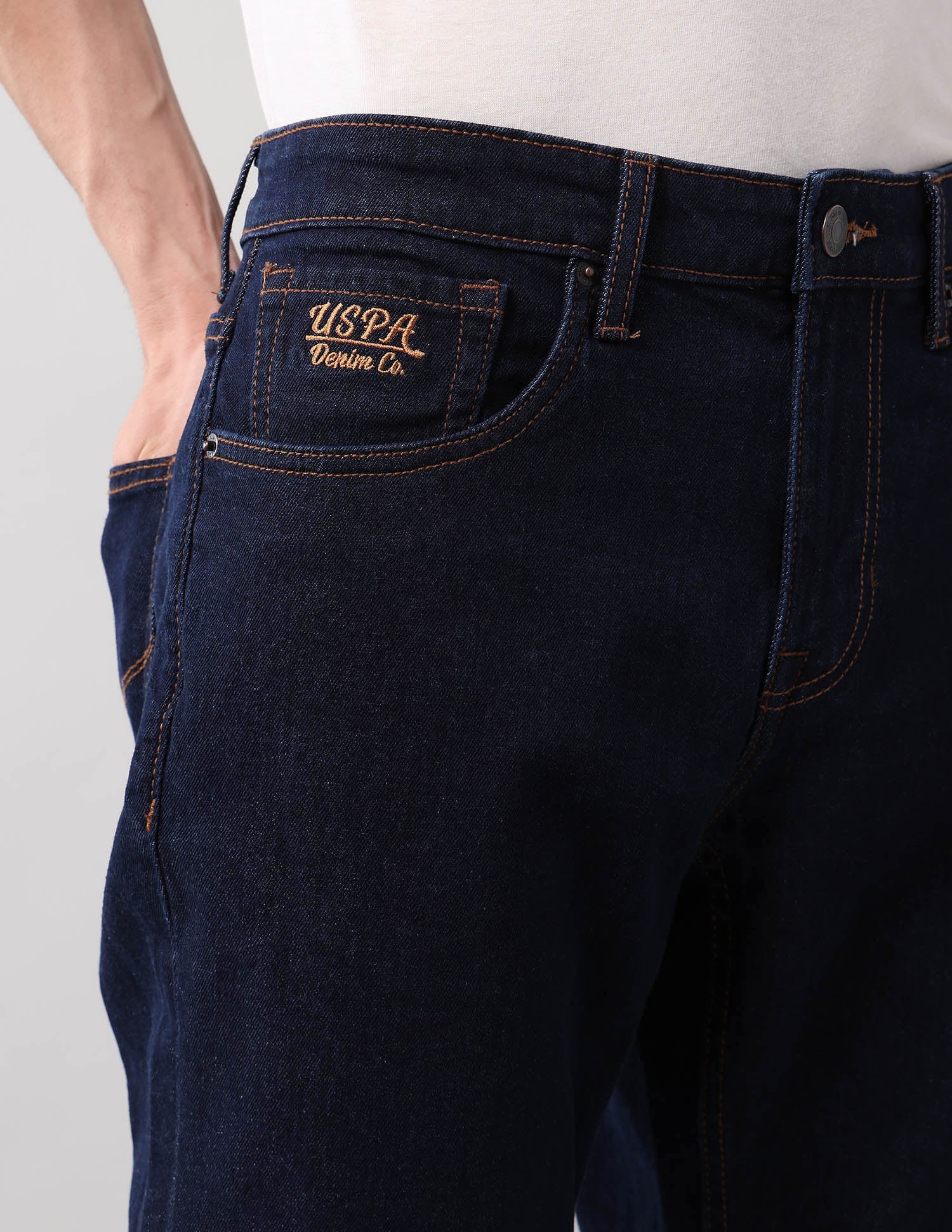 Brandon Slim Tapered Fit Blue Jeans Blue - U.S. Polo Assn. India | Large