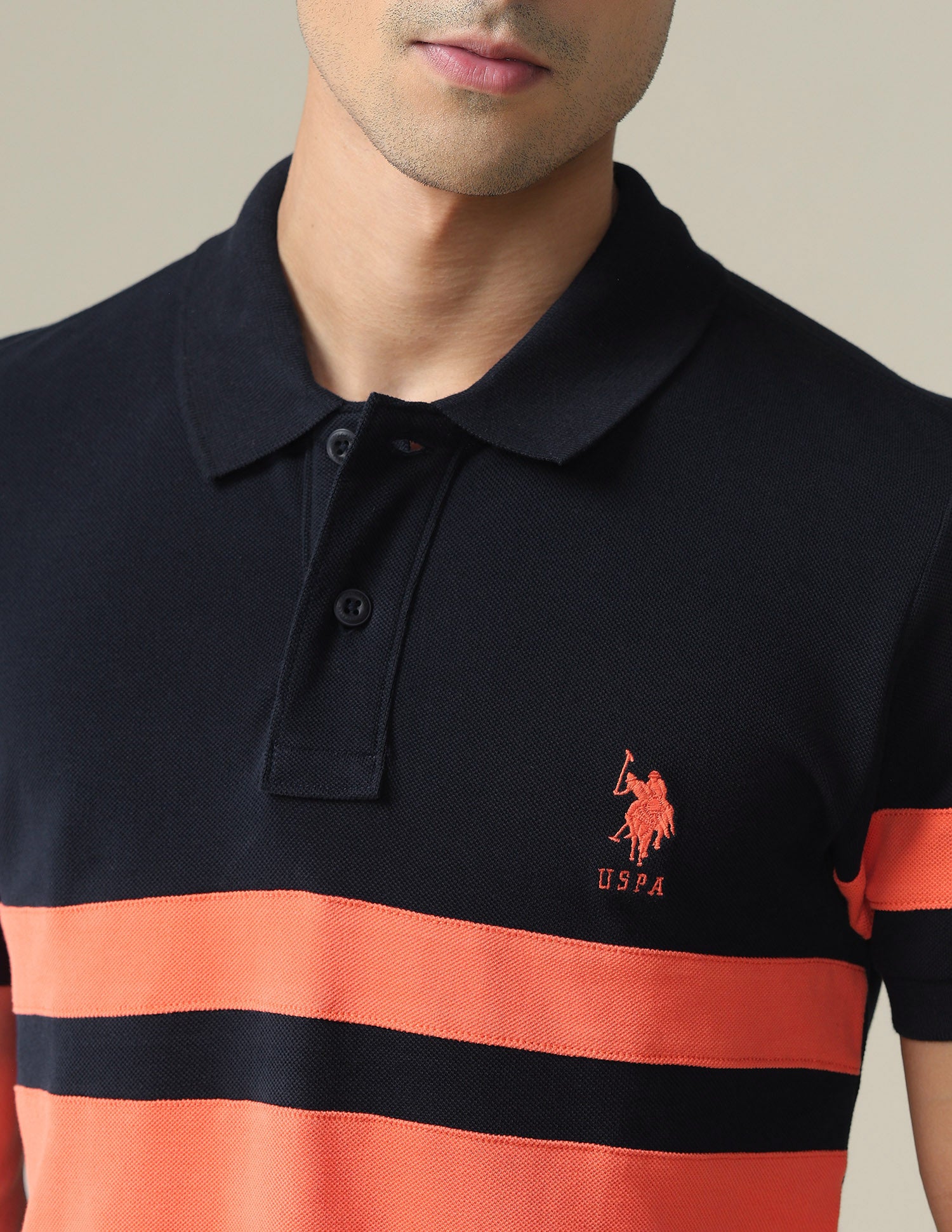 Colour Block Polo Shirt Navy - U.S. POLO ASSN. | Large