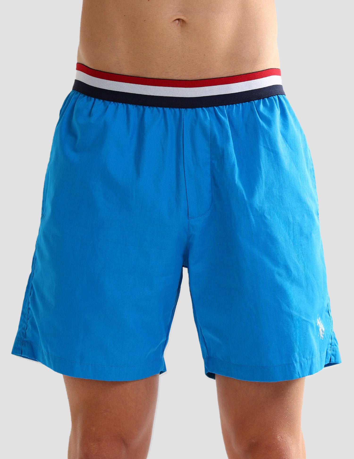 Solid Pure Cotton Boxers - Pack Of 1 Blue - U.S. POLO ASSN. | Large