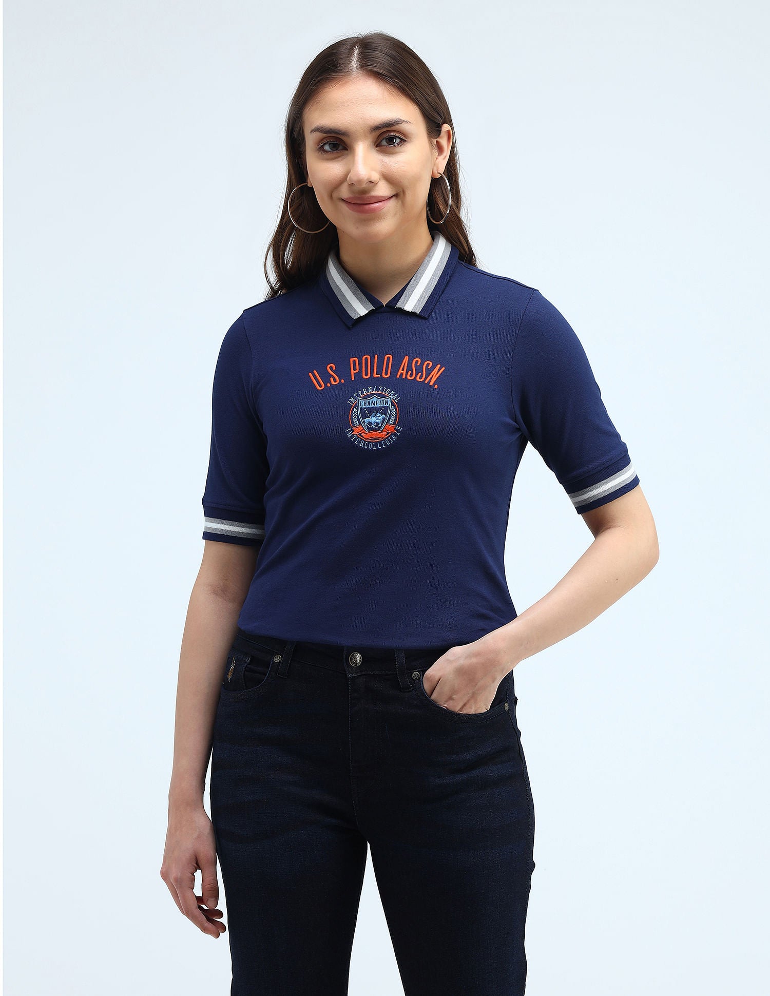 Varsity Logo Polo Shirt Navy - U.S. Polo Assn. India | Large