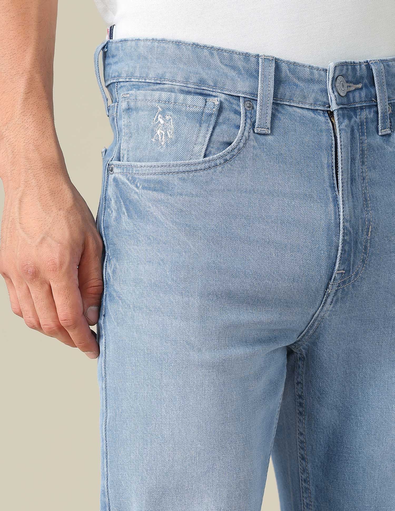 Cole Comfort Cropped Fit Blue Jeans Light Blue - U.S. POLO ASSN. | Large