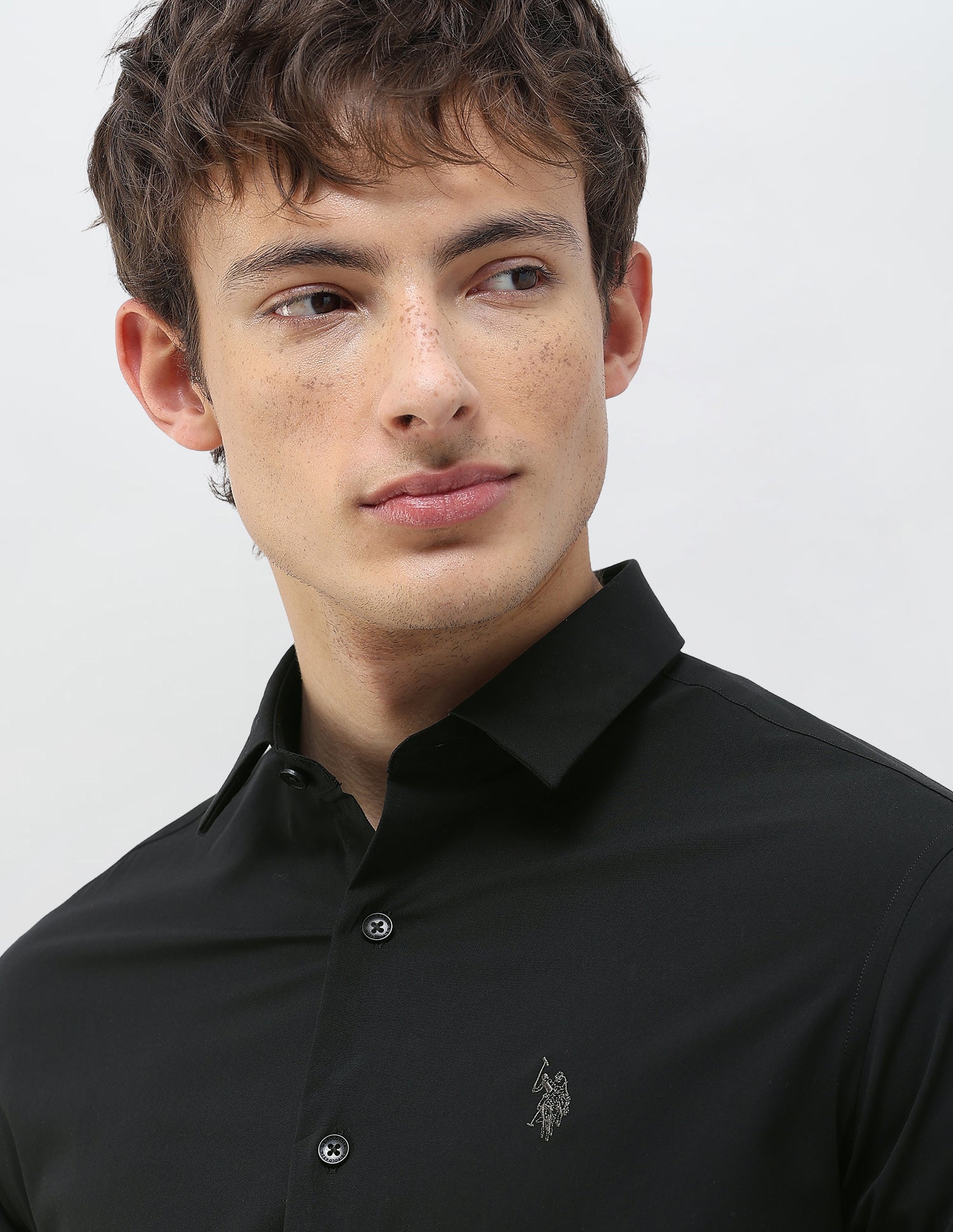Solid Regular Fit Shirt Black - U.S. Polo Assn. India | Large