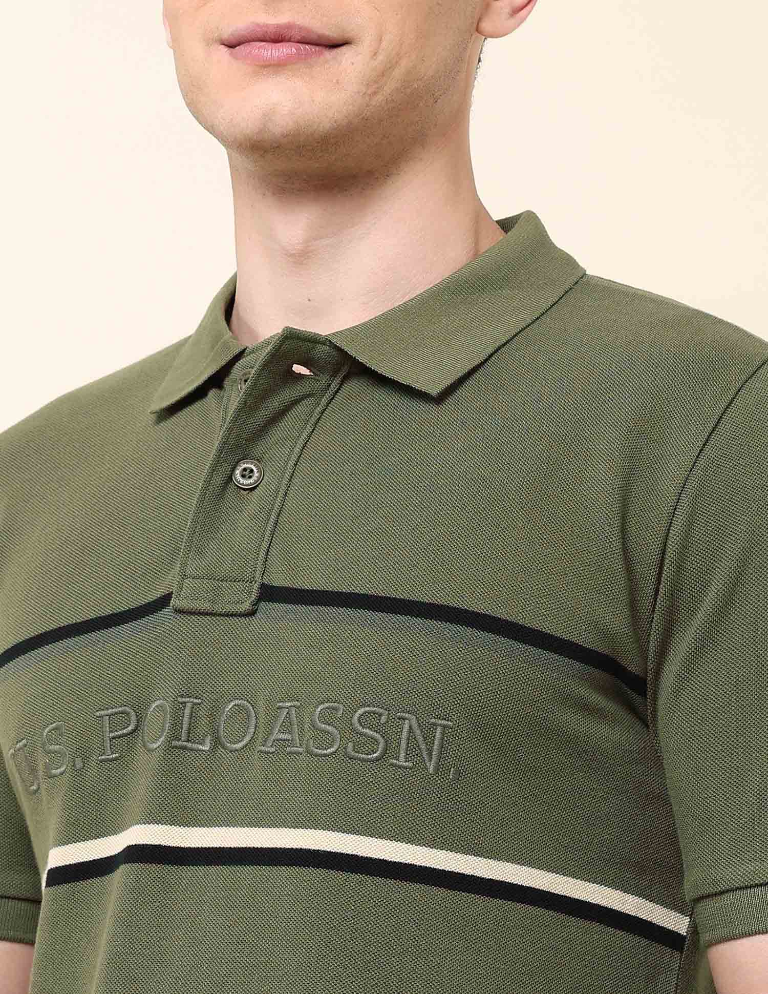 Brand Embroidered Classic Polo Shirt Olive - U.S. POLO ASSN. | Large