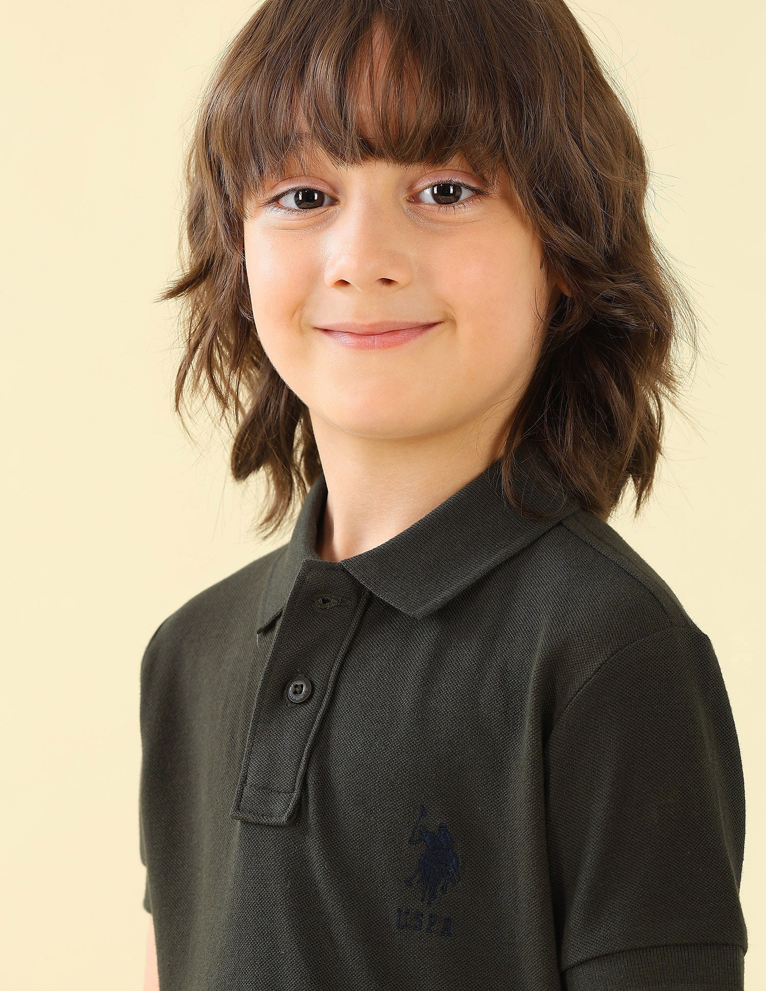 Solid Regular Fit Polo Shirt Olive - U.S. Polo Assn. India | Large