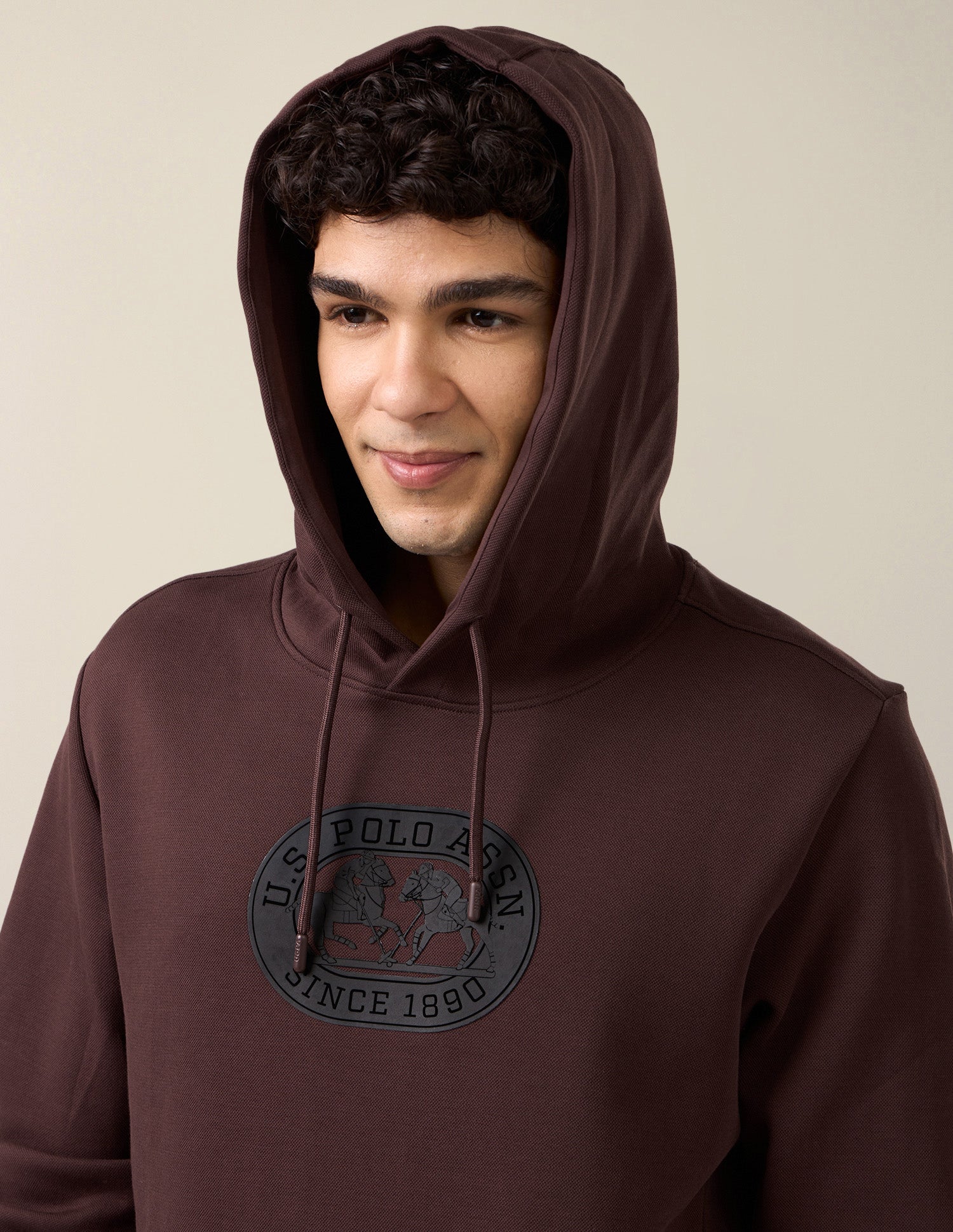 Brand Embossed Regular Fit Sweatshirt Dark Brown - U.S. Polo Assn. India | Large