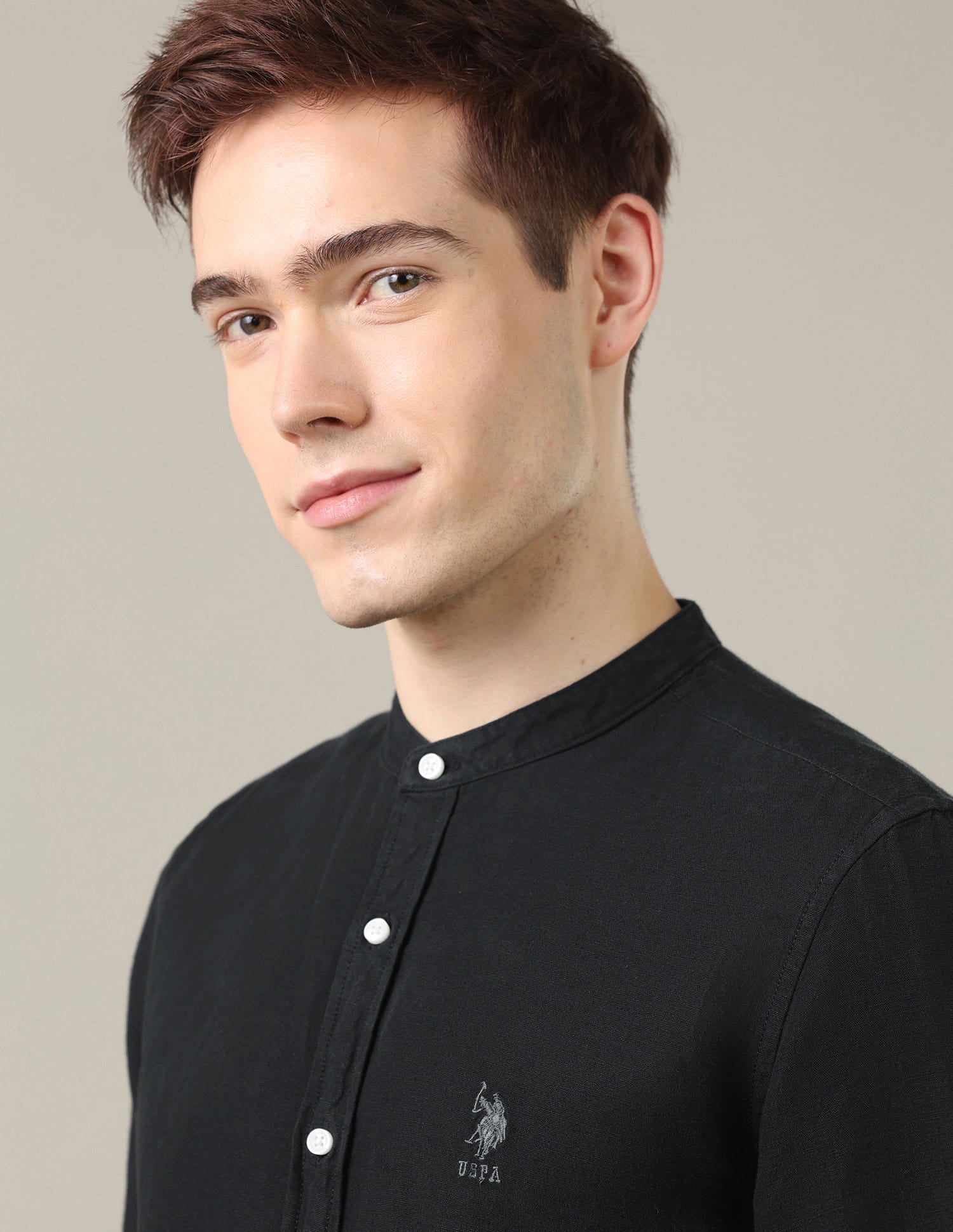 Solid Regular Fit Shirt Black - U.S. Polo Assn. India | Large