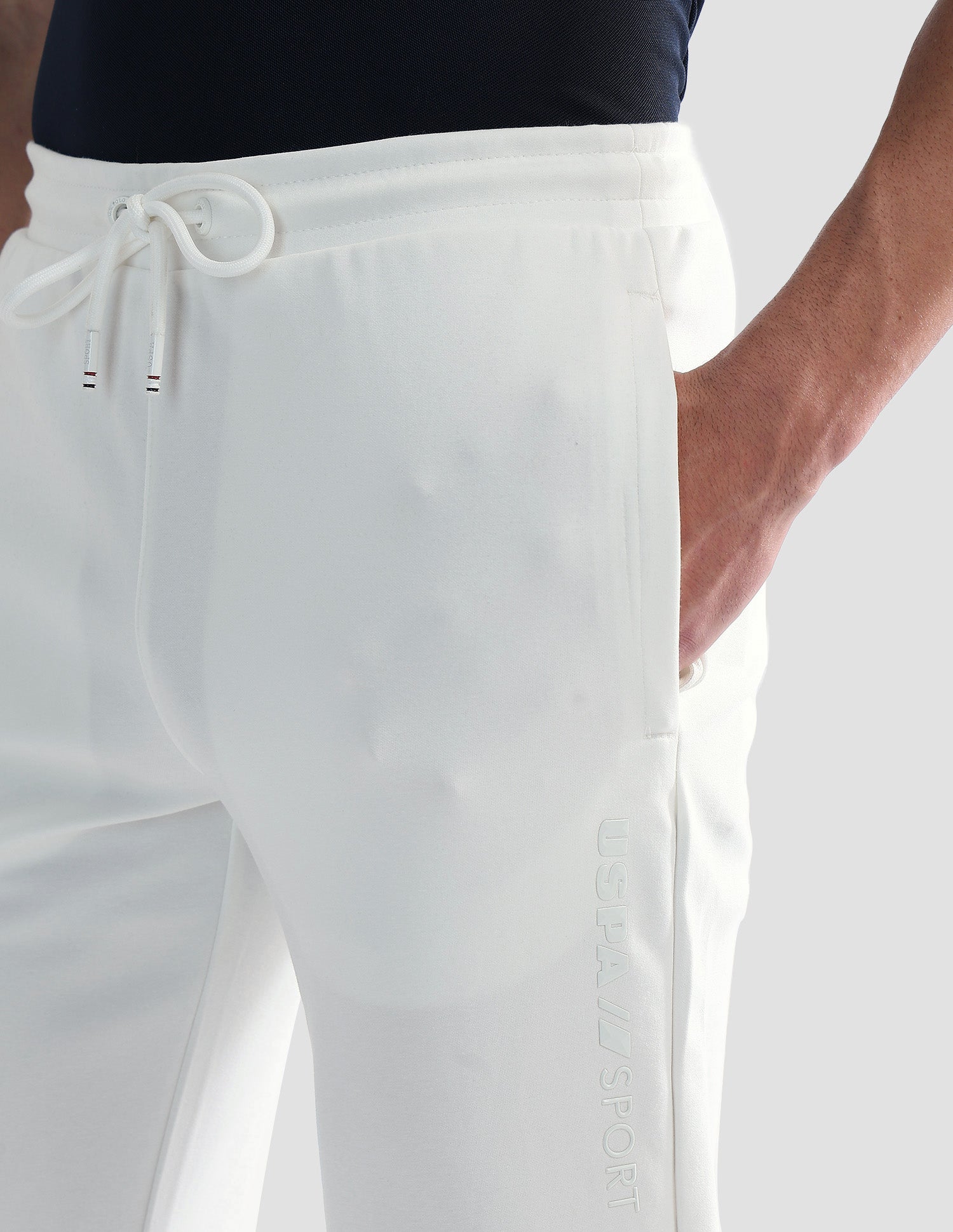 Mid Rise Regular Fit Active Track Pants Off White - U.S. POLO ASSN. | Large