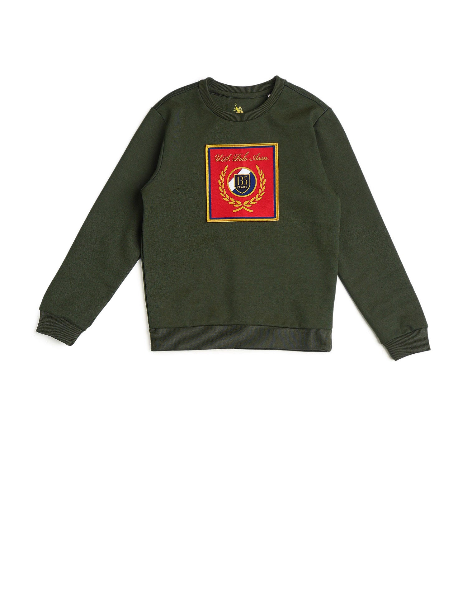 Boys Brand Embroidered Regular Fit Sweatshirt Olive - U.S. POLO ASSN. | Large