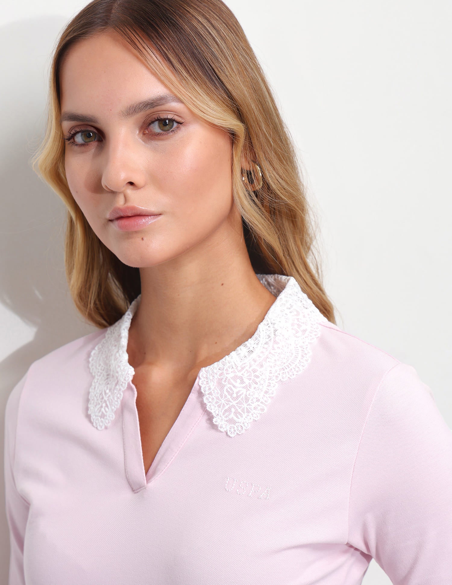 Solid Lace Collar Polo Shirt Purple - U.S. Polo Assn. India | Large