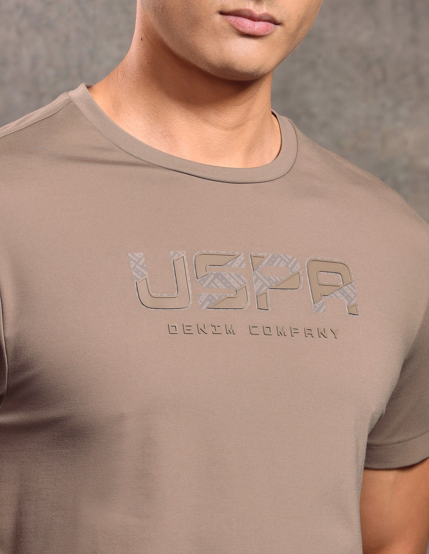 Brand Embossed Regular Fit T-shirt Peach - U.S. POLO ASSN. | Large