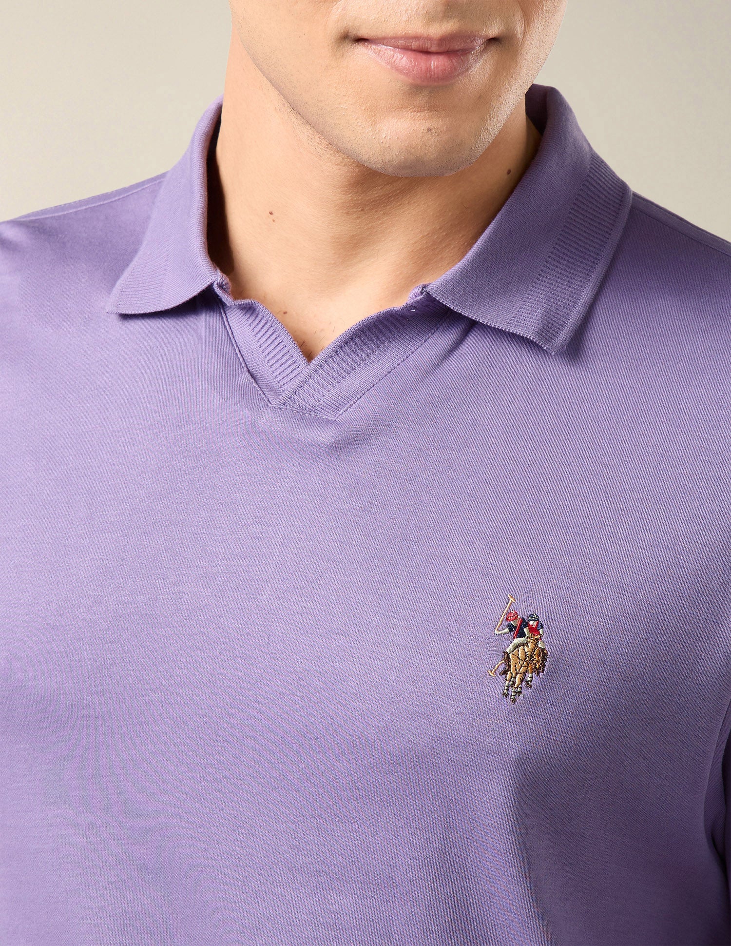 Solid Slim Fit Polo Shirt Lavender - U.S. Polo Assn. India | Large