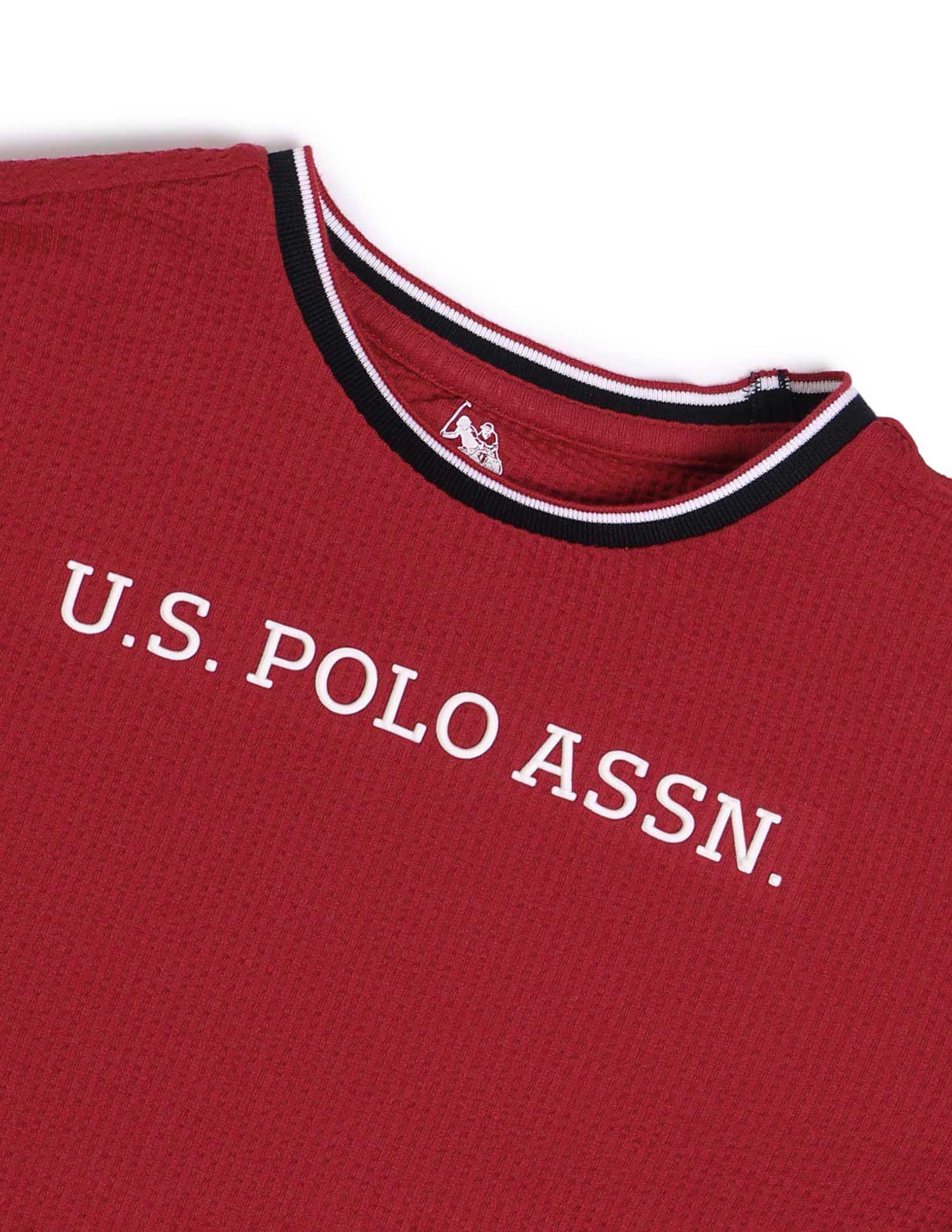 Boys Brand Printed Regular Fit T-Shirt Medium Red - U.S. POLO ASSN. | Large