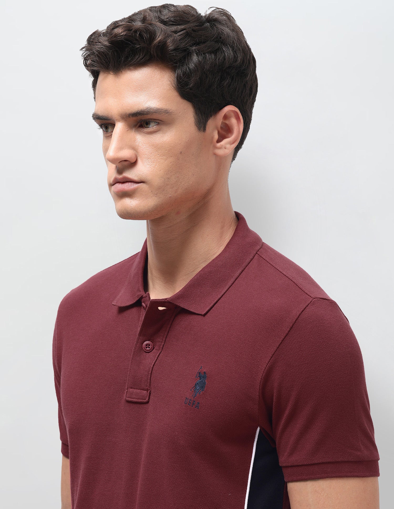 Solid Slim Fit Polo Shirt Maroon - U.S. Polo Assn. India | Large