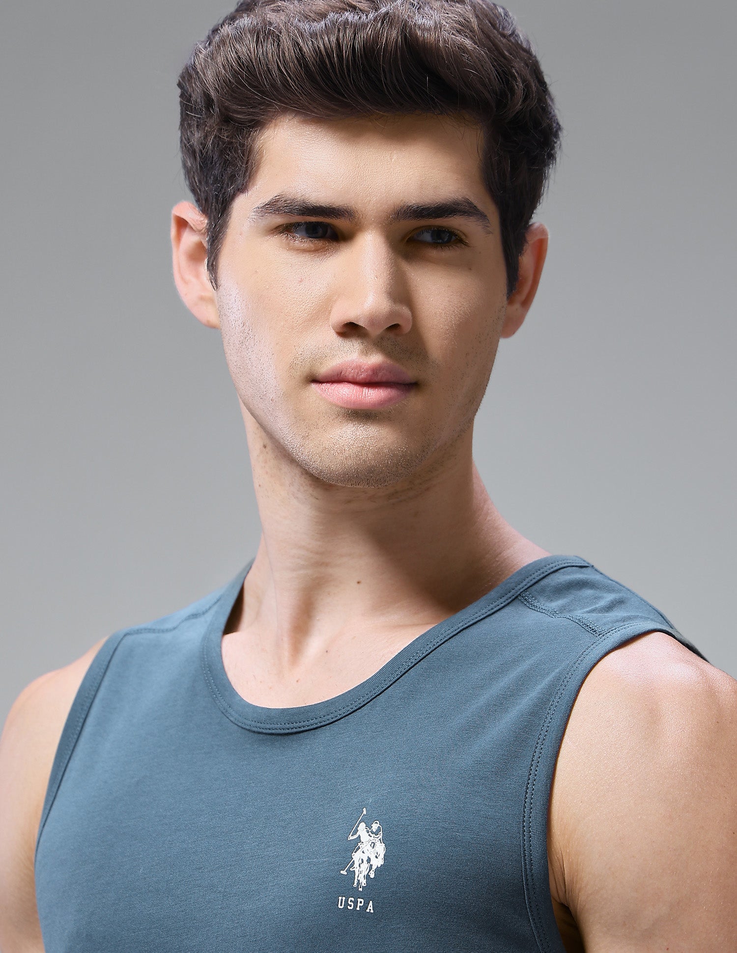 Antimicrobial Pure Cotton OEV11 Gym Vest - Pack Of 1 Stargazer - U.S. Polo Assn. India | Large