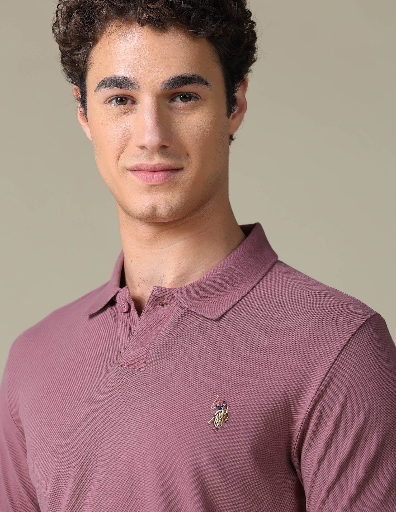 Solid Regular Fit Polo Shirt Pink - U.S. Polo Assn. India | Large