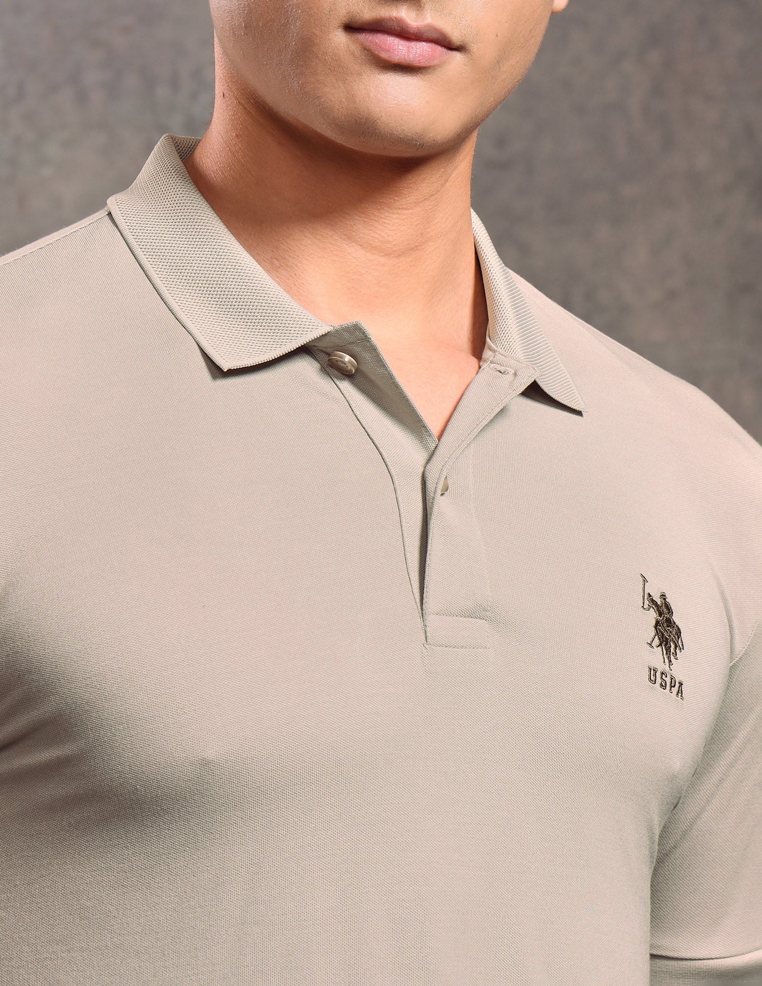 Solid Regular Fit Polo shirt Light Grey - U.S. POLO ASSN. | Large