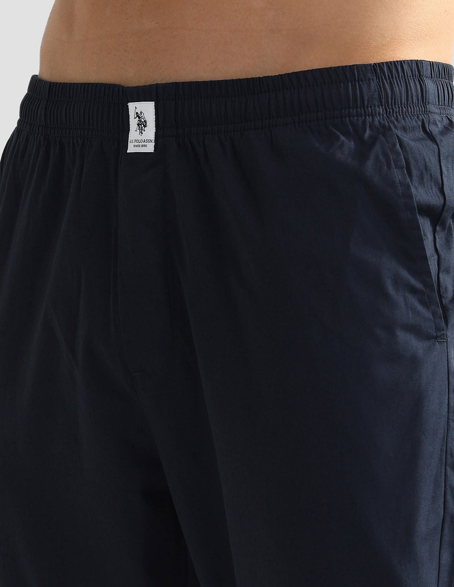 Mid Rise Solid OELP6 Lounge Track Pants - Pack Of 1 Navy - U.S. POLO ASSN. | Large