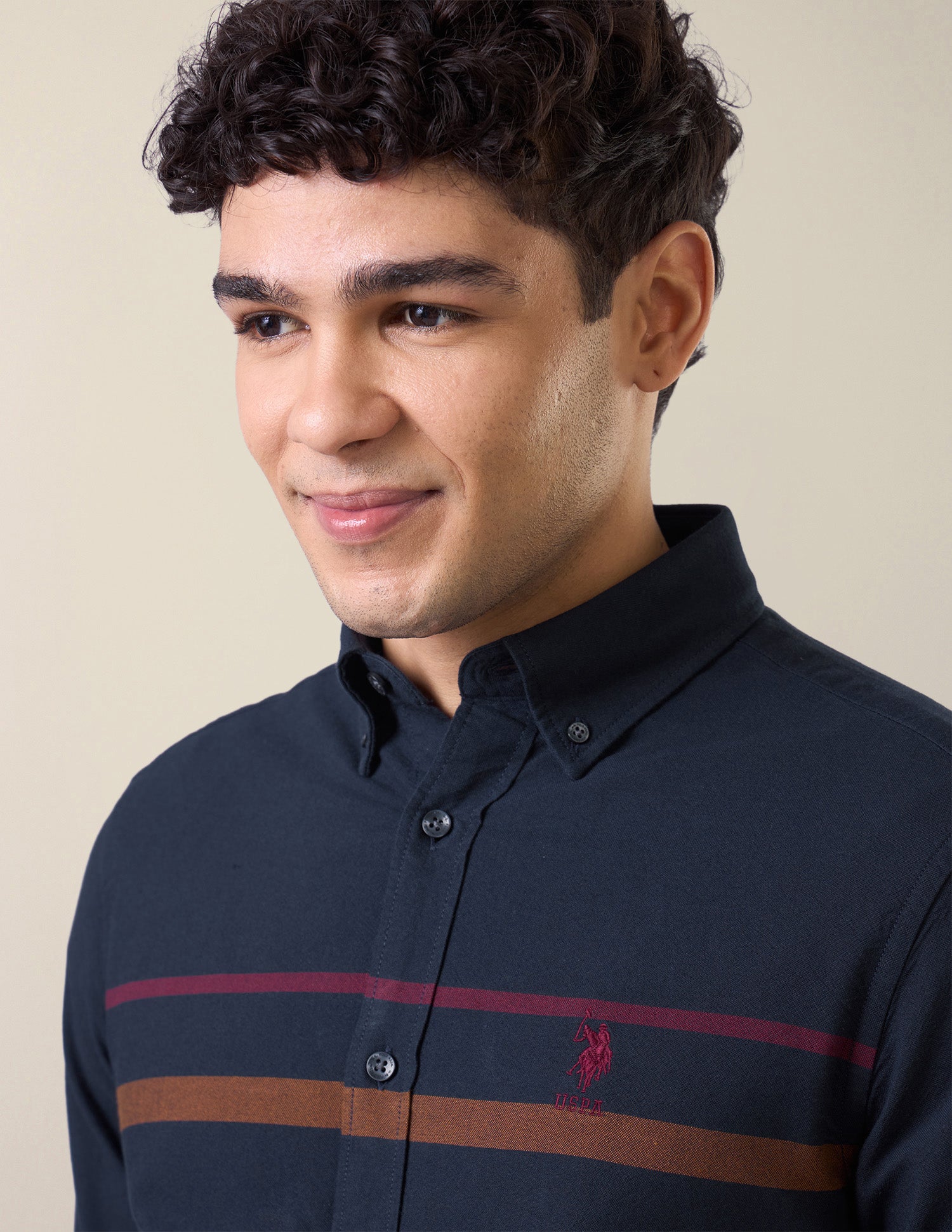 Oxford Tailored Fit Button-Down Shirt Navy - U.S. Polo Assn. India | Large