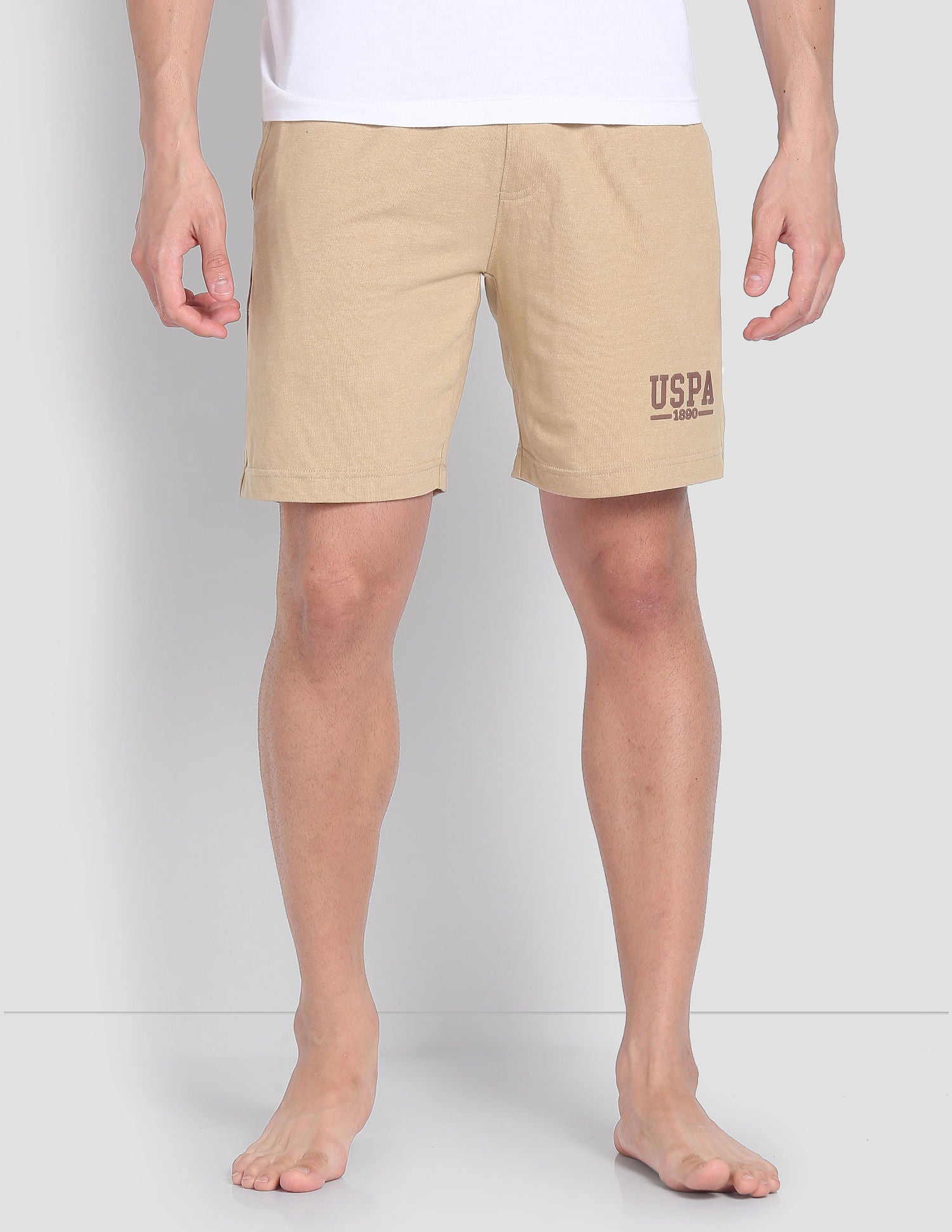 Solid Logo IYBF Knit Shorts - Pack Of 1 Beige - U.S. POLO ASSN. | Large