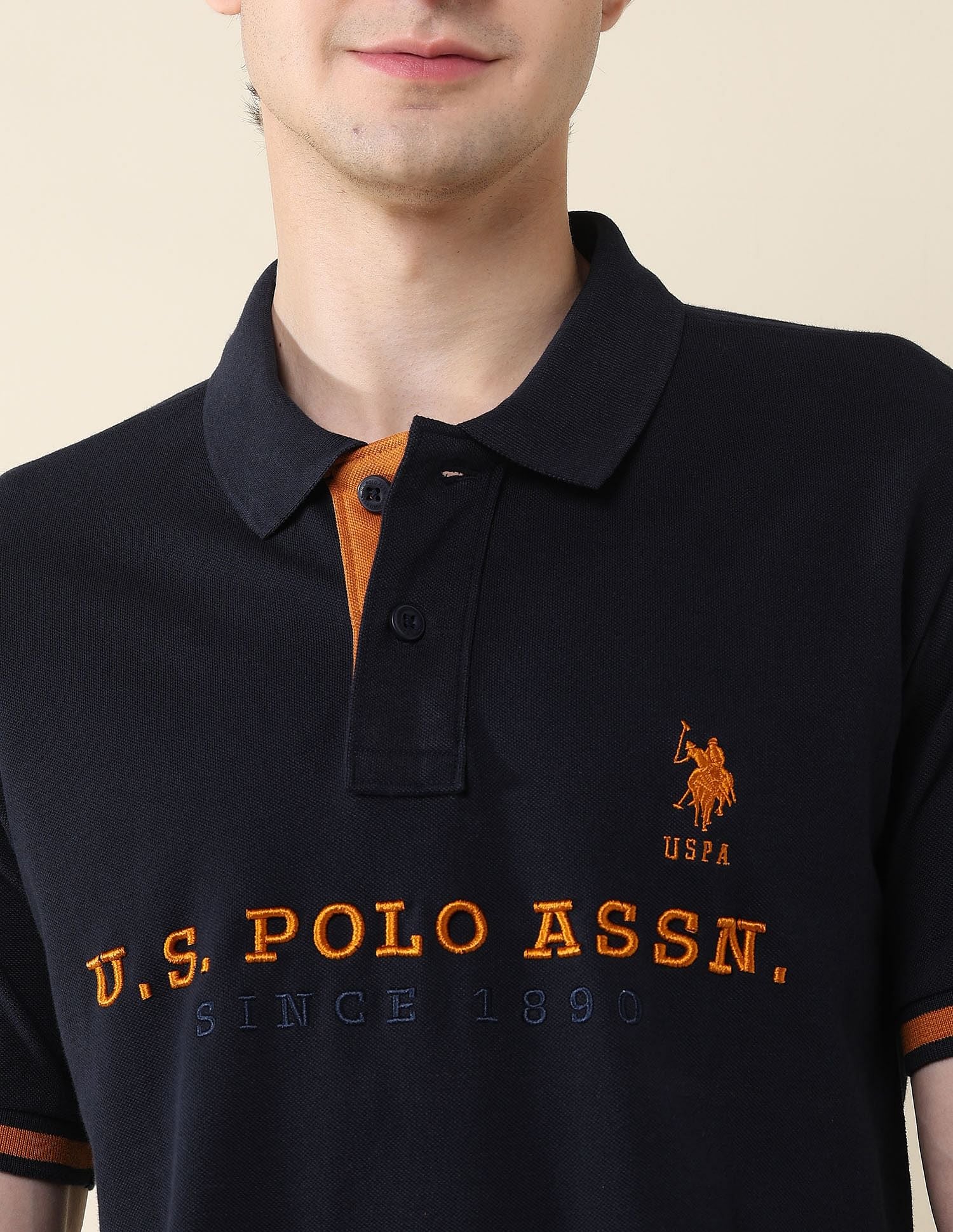 Slim Fit Brand Embroidered Polo Shirt Navy - U.S. POLO ASSN. | Large