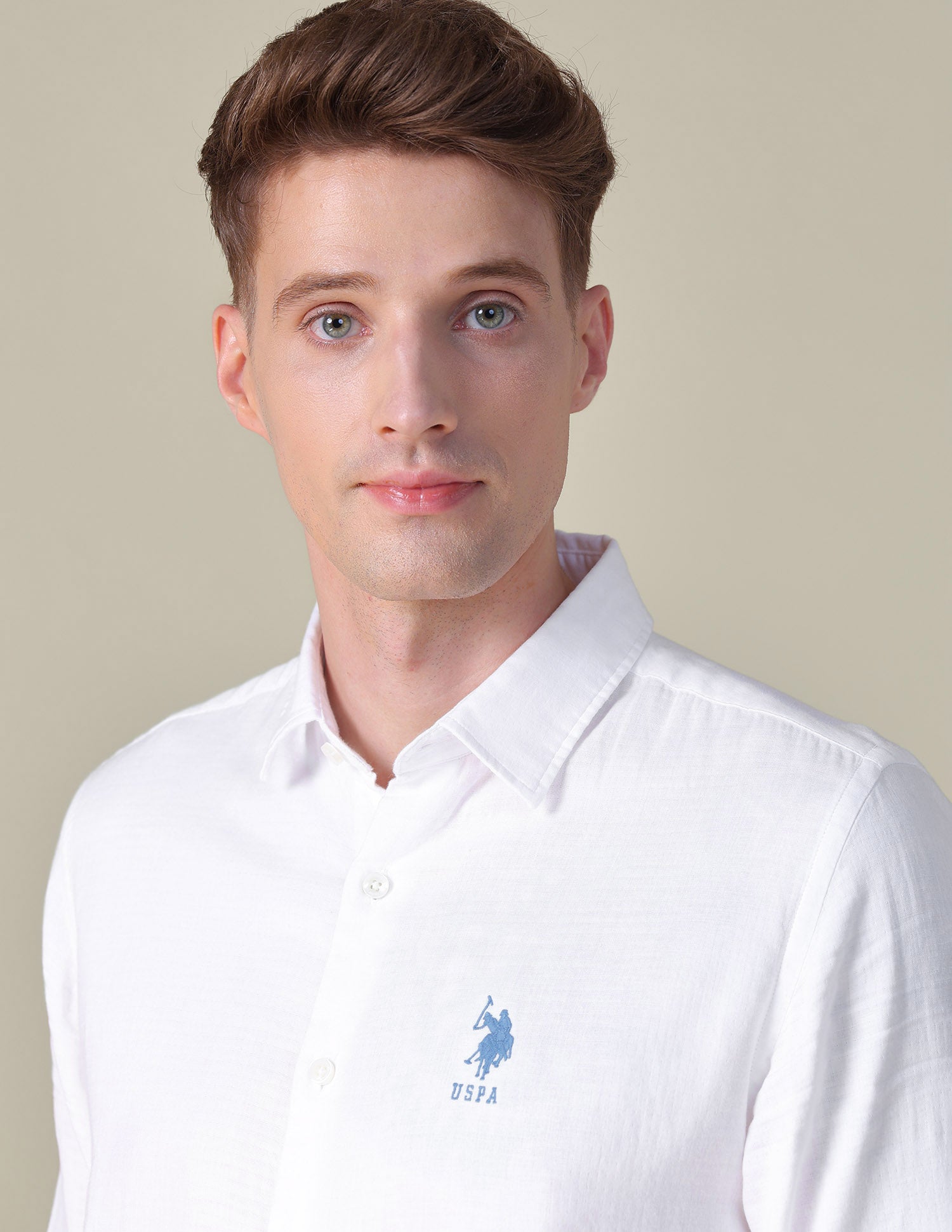 Dobby Regular Fit Shirt White - U.S. POLO ASSN. | Large