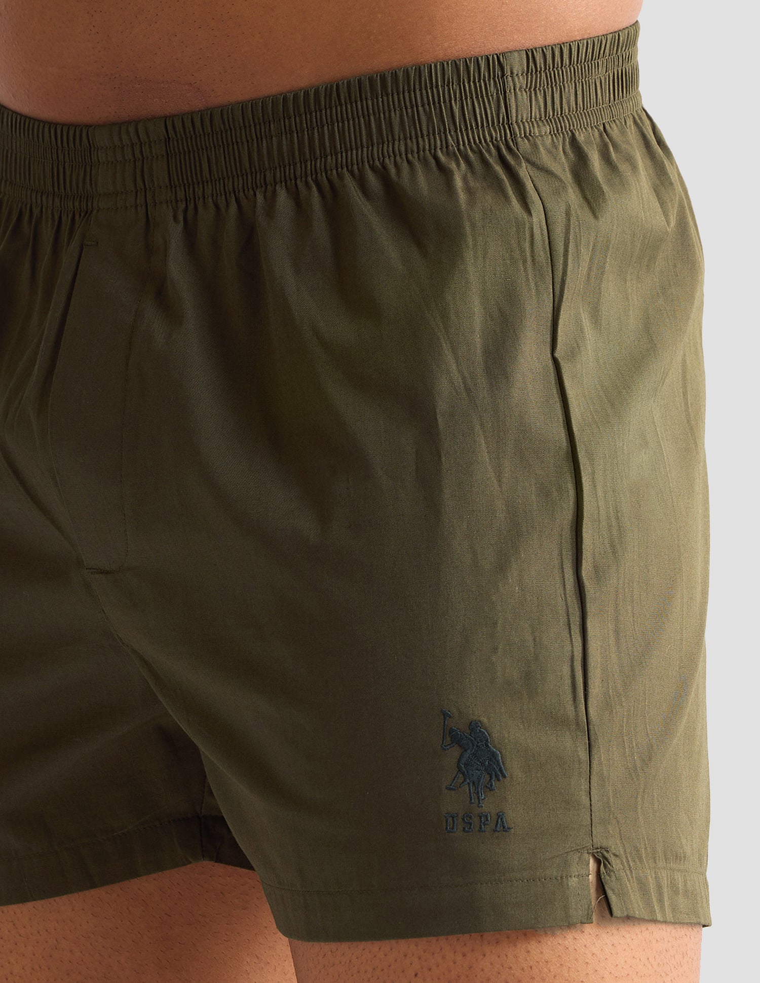 Pure Cotton OEX04 Boxer Shorts - Pack Of 1 Olive - U.S. POLO ASSN. | Large