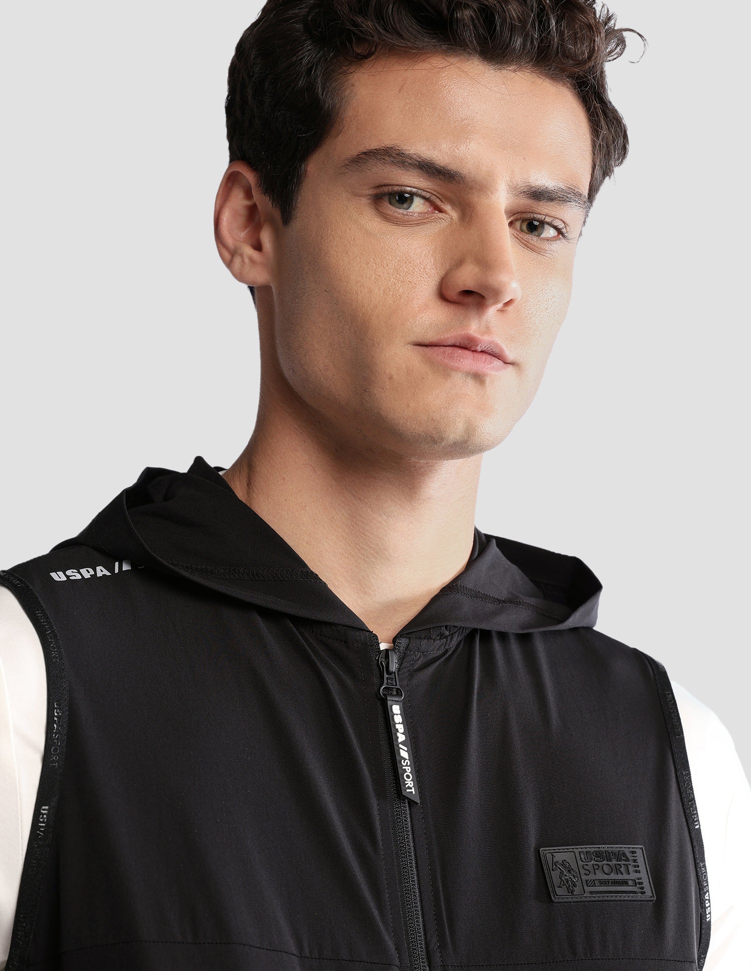 Solid Regular Fit Active Jacket Black - U.S. Polo Assn. India | Large